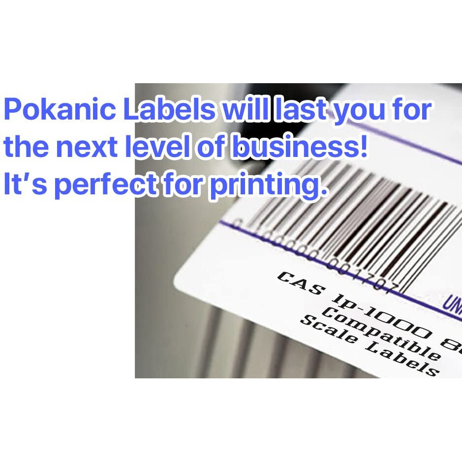 Pokanic Labels Lst-8010 Thermal 12 Rolls - 8400 Labels Printer Printing Scale Compatible With Cas Lp-1000 Cl-5000 Cl-5500 Cl-7200  Easy Weigh Ls-100  Visiontech Dlp-300 (12 Rolls  8010)