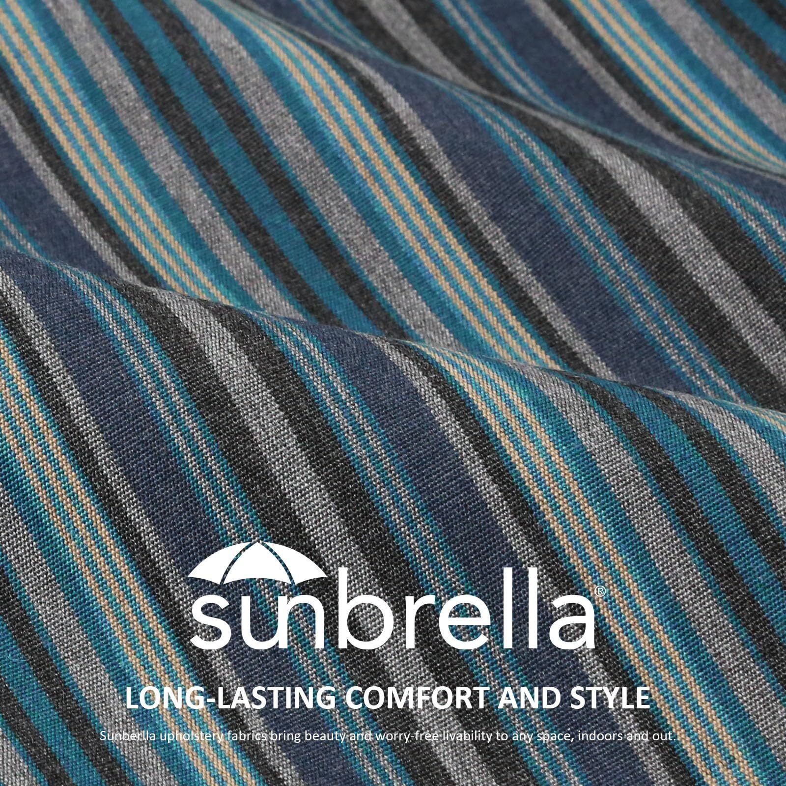 Sunbrella Square Corner Seat Cushions  19"" X 19"" X 3""  Set Of 4  Indoor Outdoor Waterproof Weather Resistant Universal Chair Pads With Ties For Patio Furniture  Garden Dining Chairs  Troupe Dock