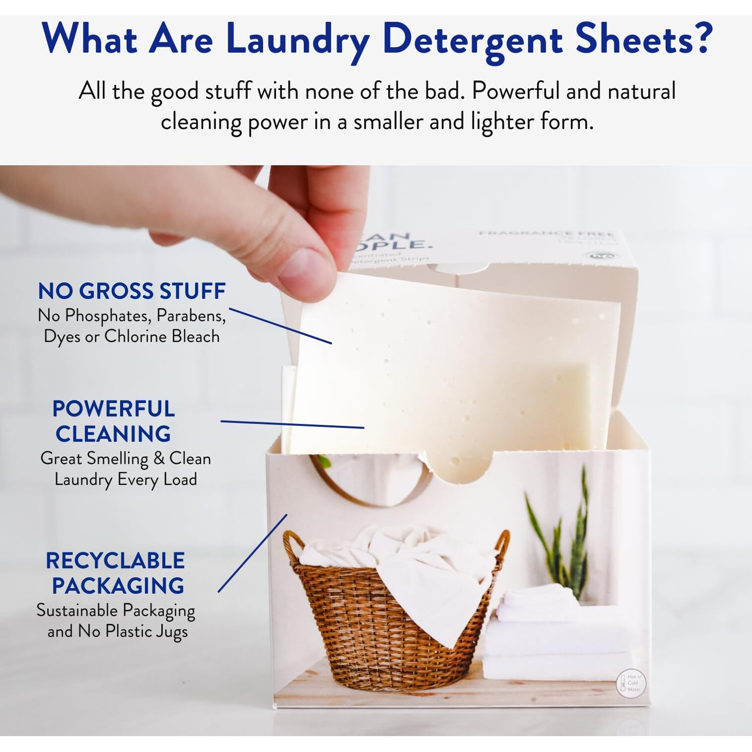 Clean People Laundry Detergent Sheets- Recyclable Packaging  Hypoallergenic  Stain Fighting  Works With All Machines Including He (384 Count  Fragrance Free)