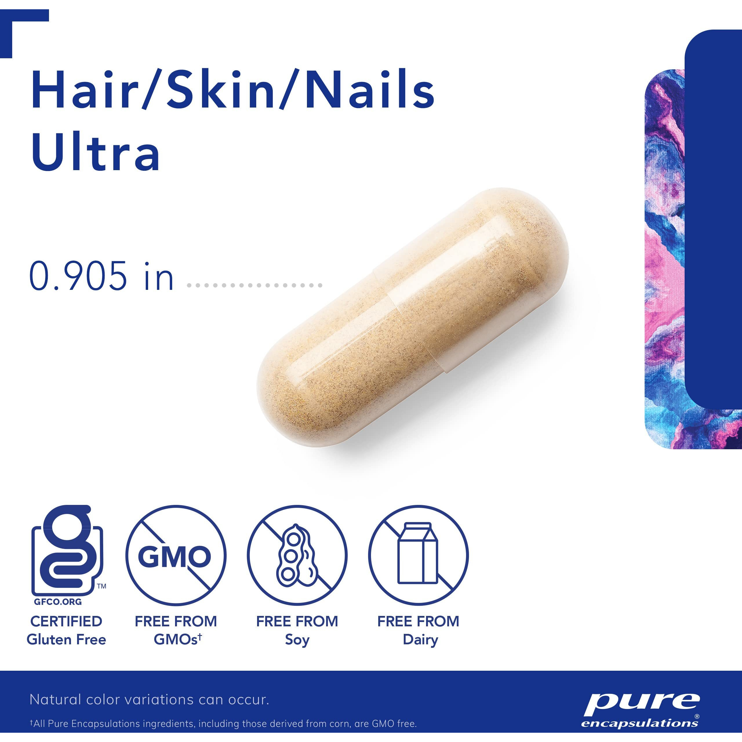 Pure Encapsulations Hair/Skin/Nails Ultra - Supplement For Collagen  Anti Aging  Keratin  Antioxidants  Skin Hydration  Hair  And Nails* - With Biotin  Vitamin C  And More - 60 Capsules