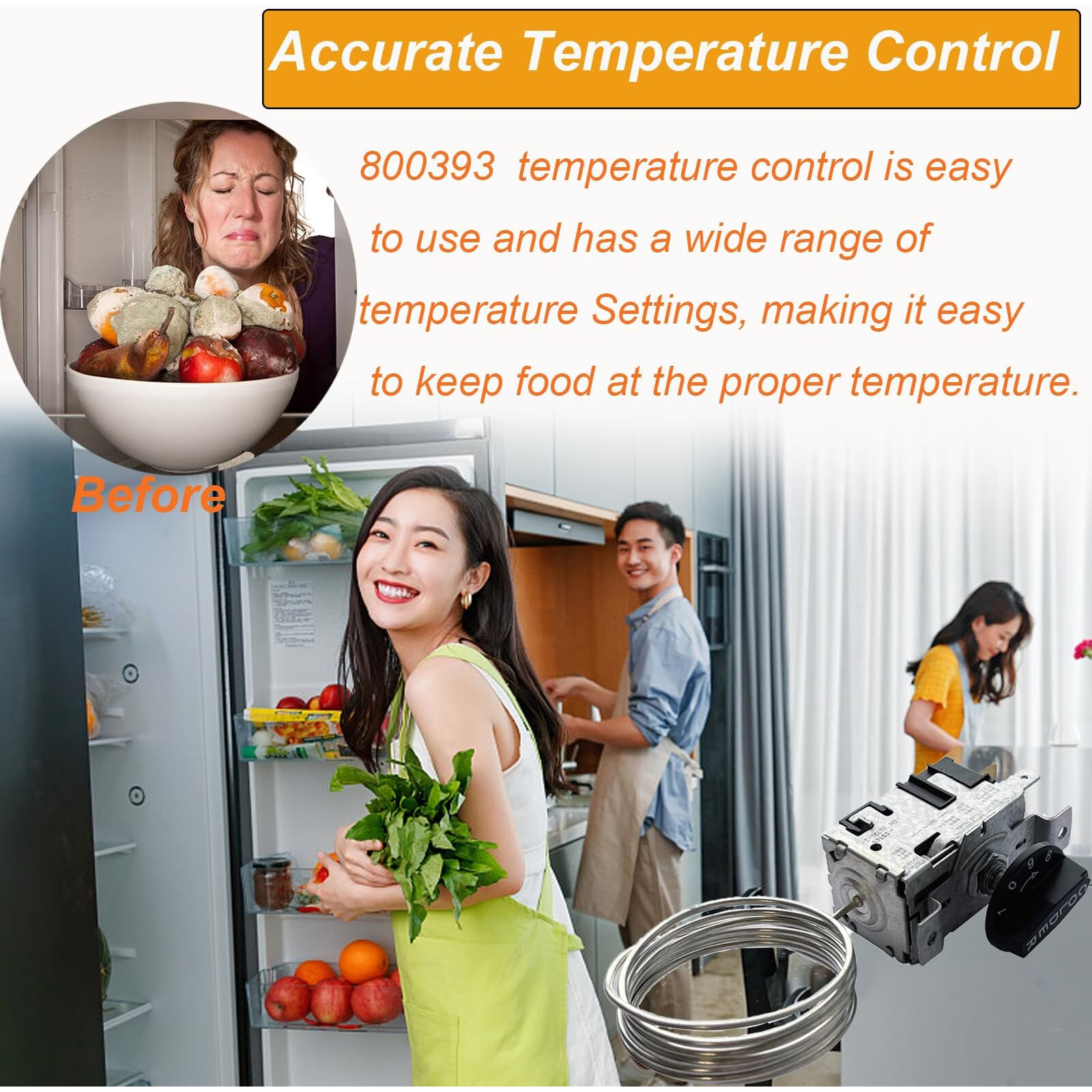 800393  831932 Temperature Control Kit  Compatible With True Refrigerators And Freezer Tc/Tsd/T/Gdm/Gem/G4Sm Series  Replaces 800306 461387 Refrigerator Parts Thermostat