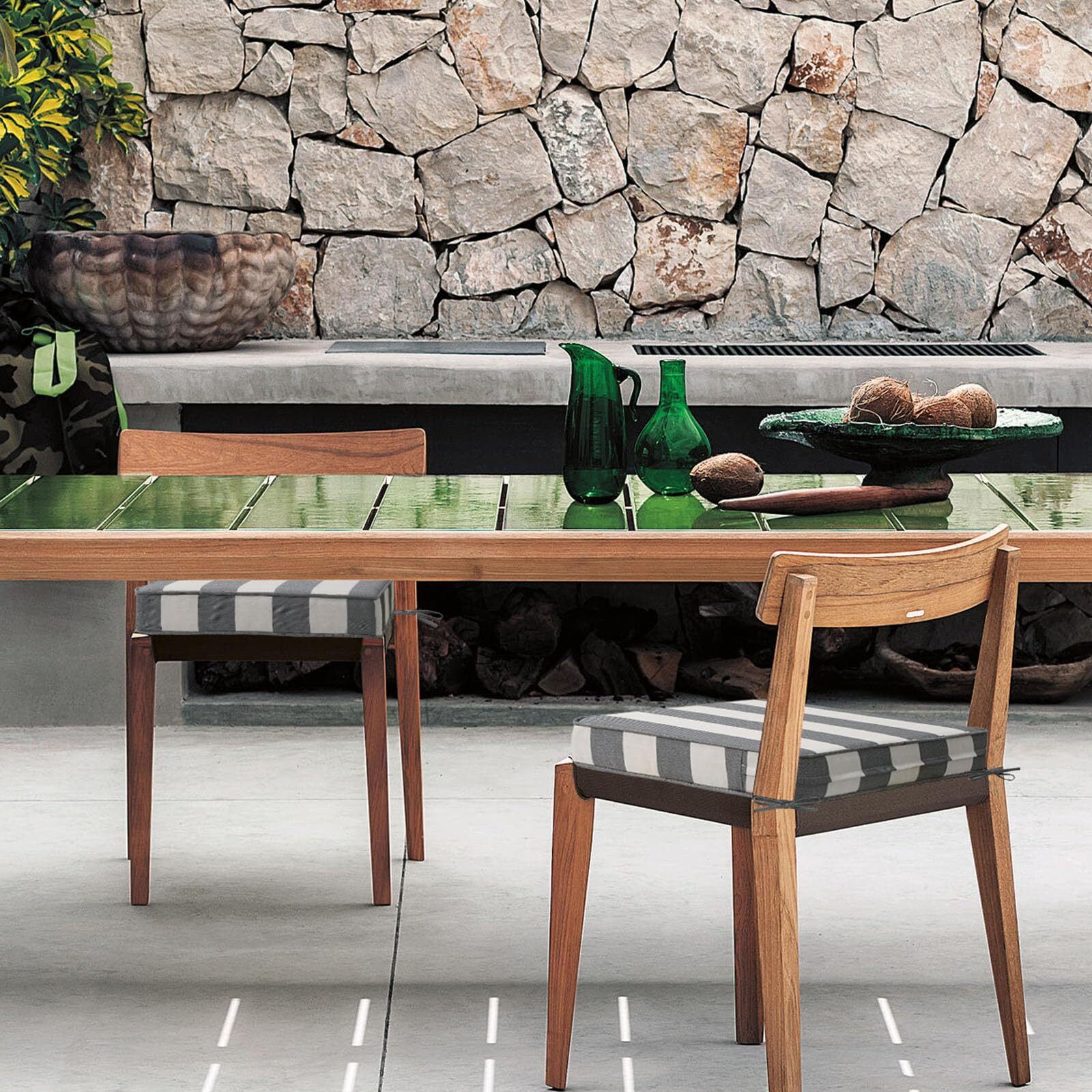 Square Corner Seat Cushions  19"" X 19"" X 3""  Set Of 4  Indoor Outdoor Waterproof Weather Resistant Universal Chair Pads With Ties For Patio Furniture  Garden Deck Dining Chairs  Gray Stripe