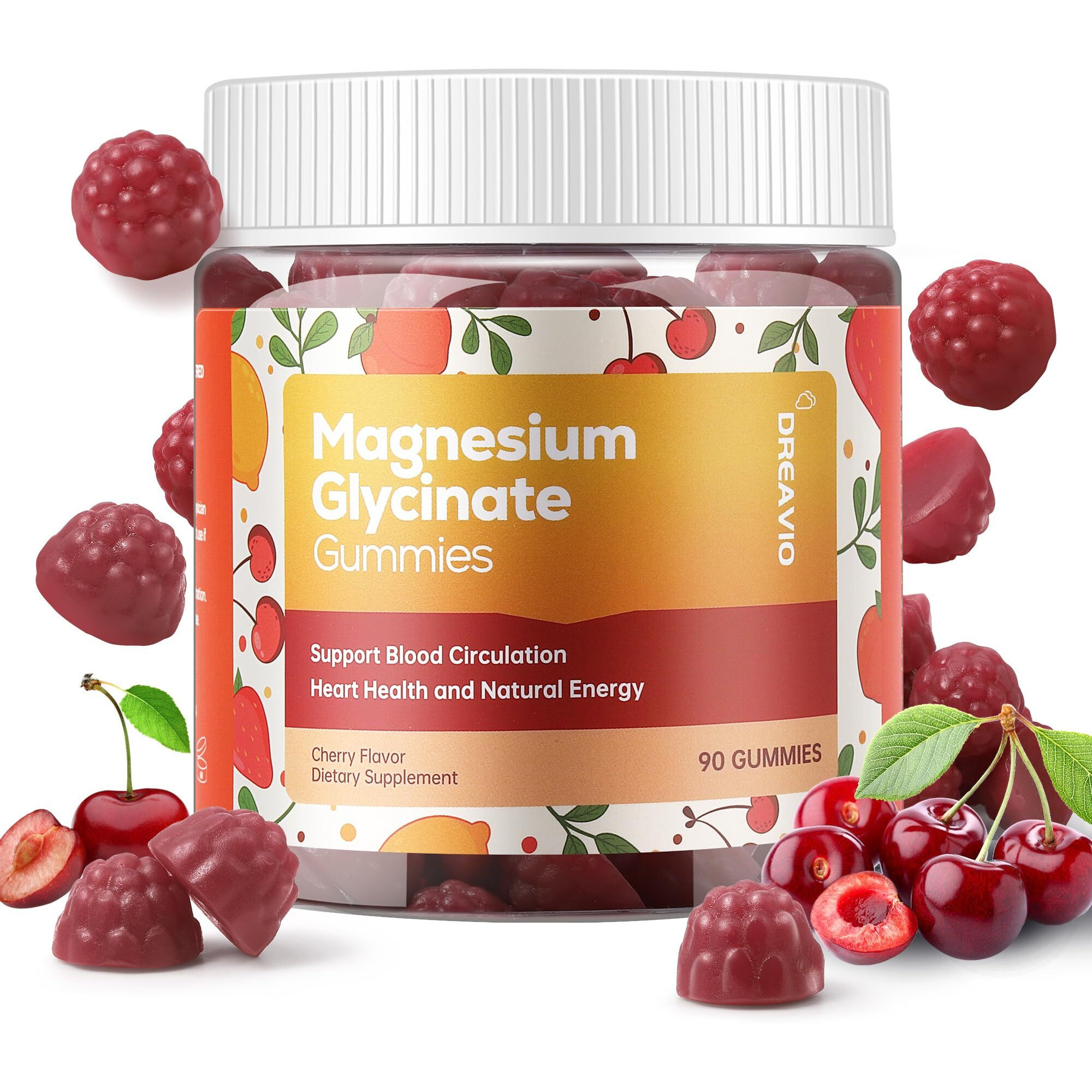 Dreavio 90 Count Magnesium Glycinate Gummies 400Mg W/Ashwagandha Supplement - Sugar Free Zinc Magnesium Glycinate Supplement Ashwagandha Gummies For Adults