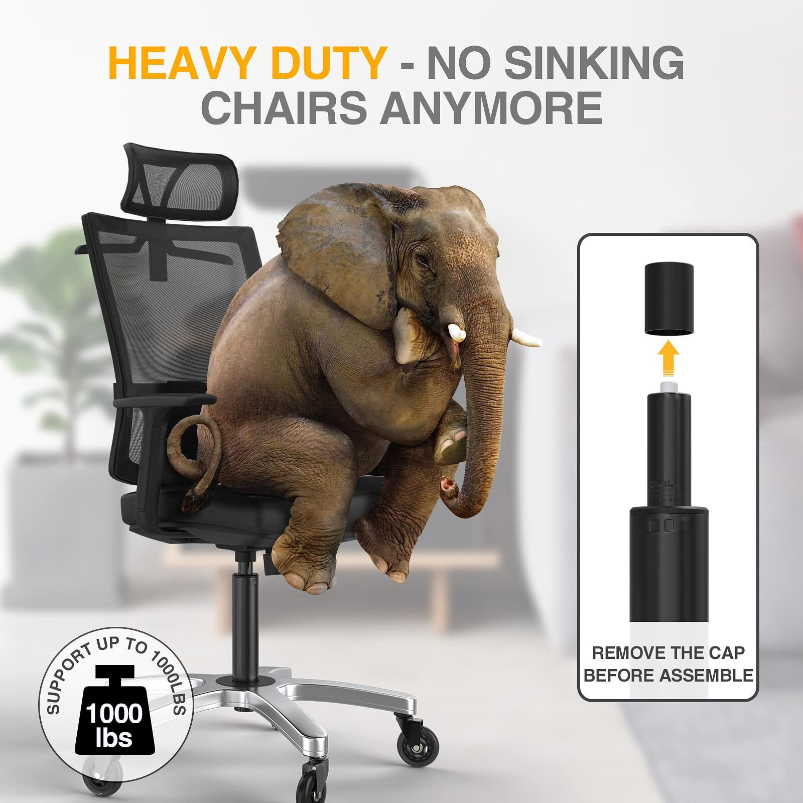 Hosali Office Chair Cylinder Replacement Heavy-Duty Gas Lift Cylinder Fits Most Chairs Highest End Class 4 Hydraulic Pneumatic Piston  Universal Size