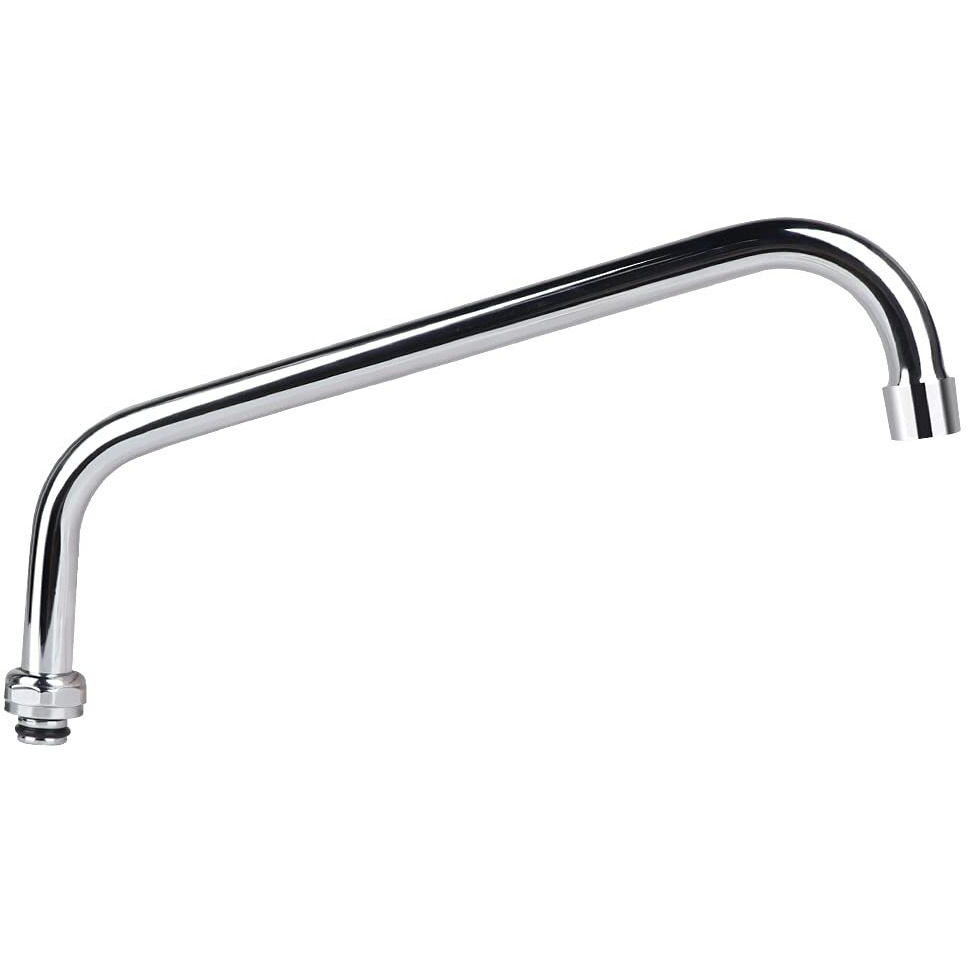 Tnroted 12 Inch Commercial Faucet Swivel Spout Replacement Kit For Commercial Wall Mount Pre Rinse Faucet  360 Swivel Spout Fits For 2 Or 3 Bay Compartment Sinks  Chrome Finish