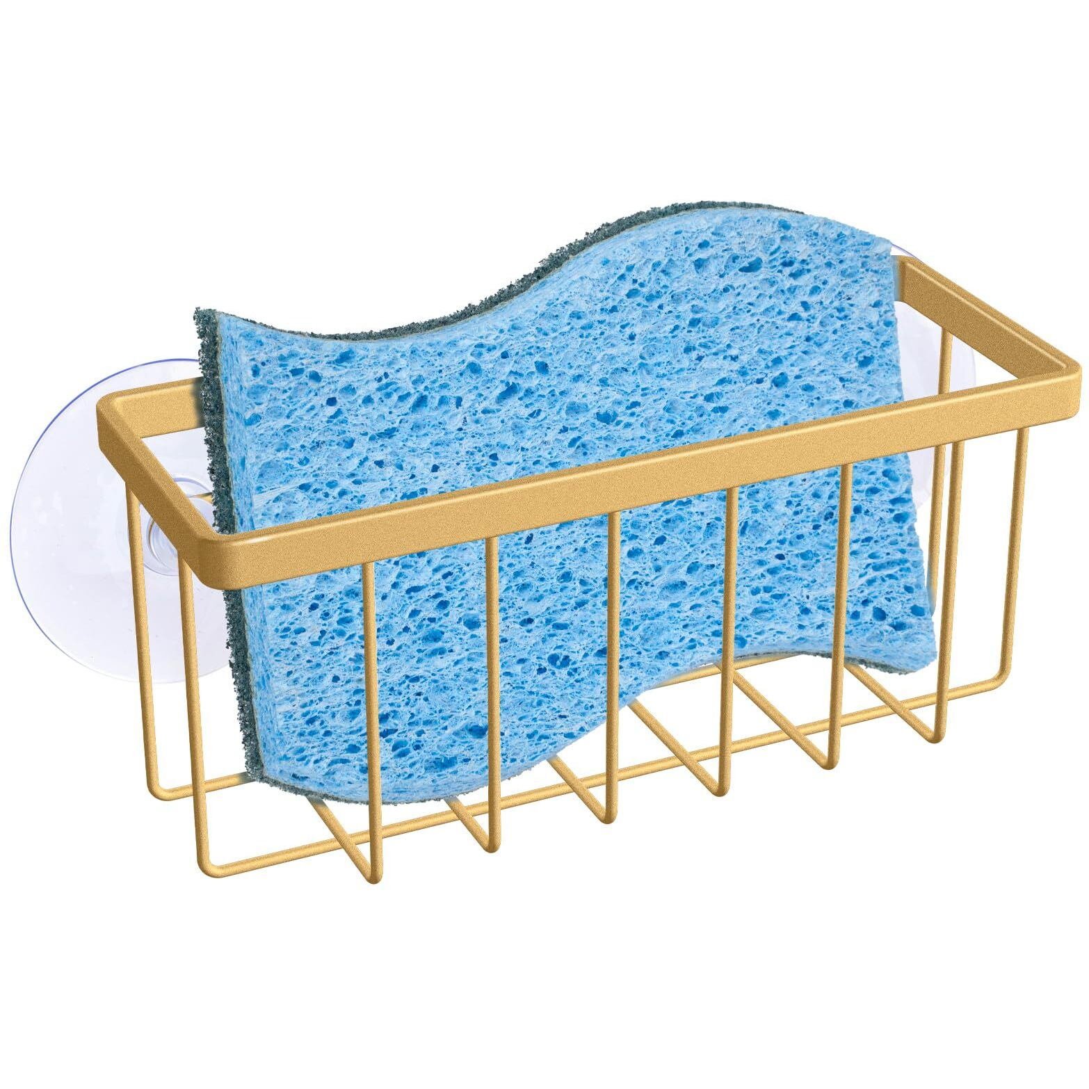 Hlool Gold Sponge Holder For Kitchen Sink Kitchen Sink Sponge Holder Sink Organizer(Gold)