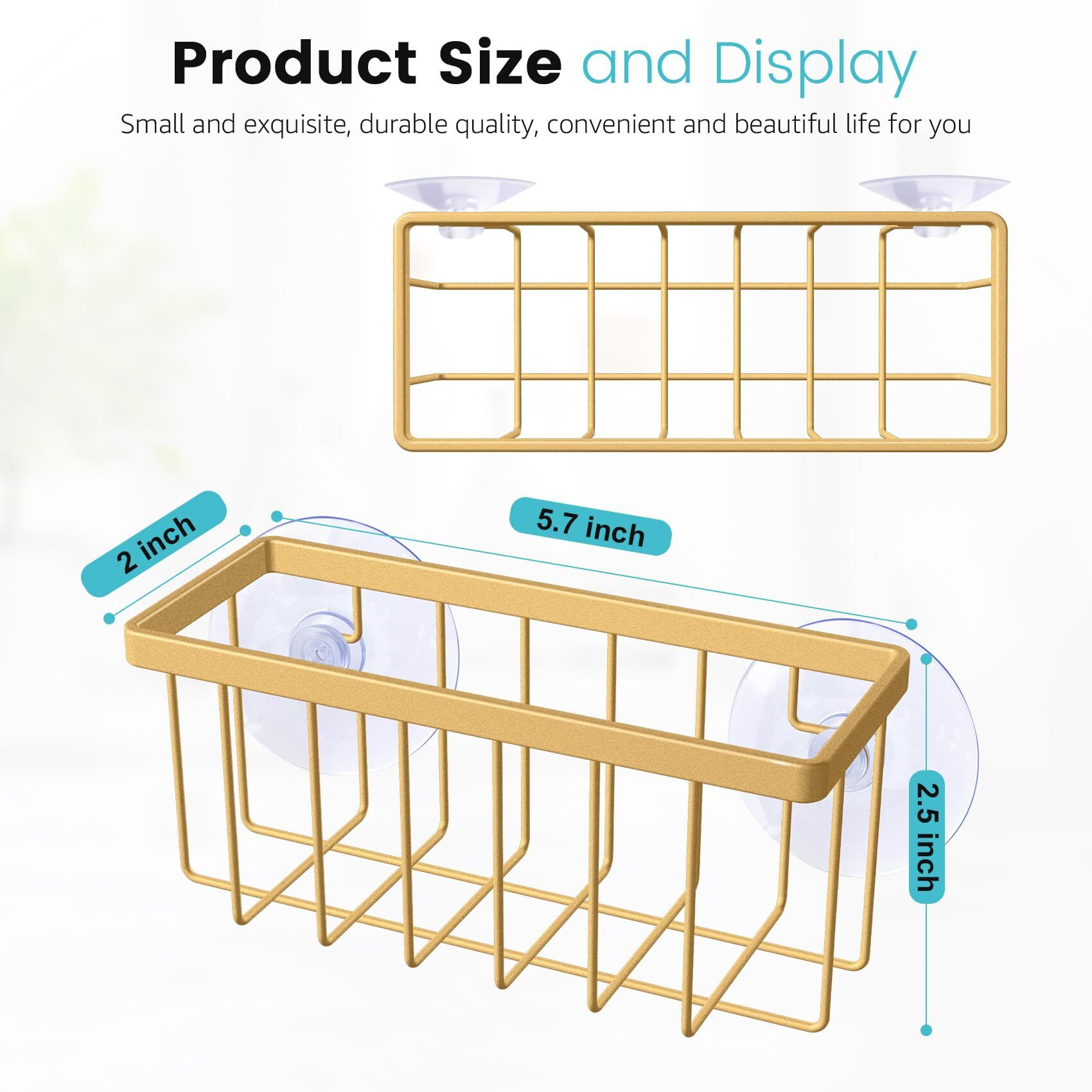 Hlool Gold Sponge Holder For Kitchen Sink Kitchen Sink Sponge Holder Sink Organizer(Gold)