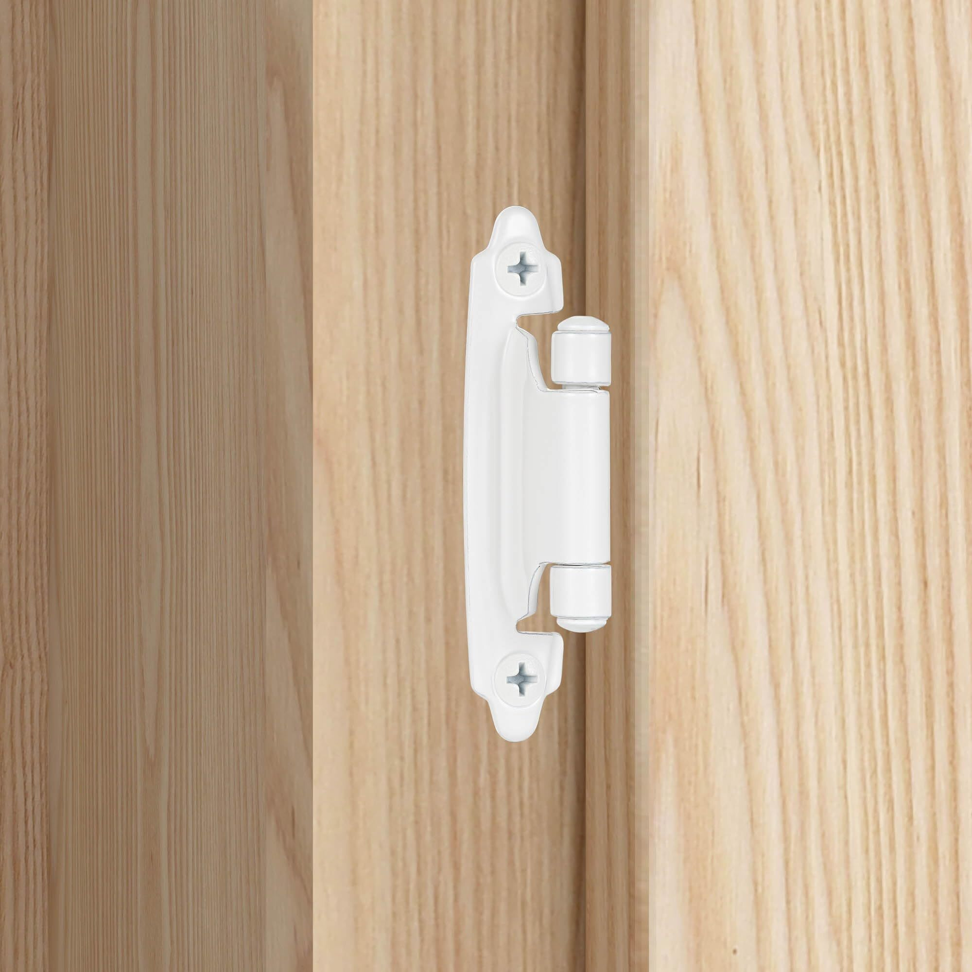 Vallecloud 10 Pack (5 Pair) White Self Closing Cabinet Hinges For Kitchen Cabinet Door  1/2"" Overlay (Variable) Semi Concealed Kitchen Cabinet Hinges