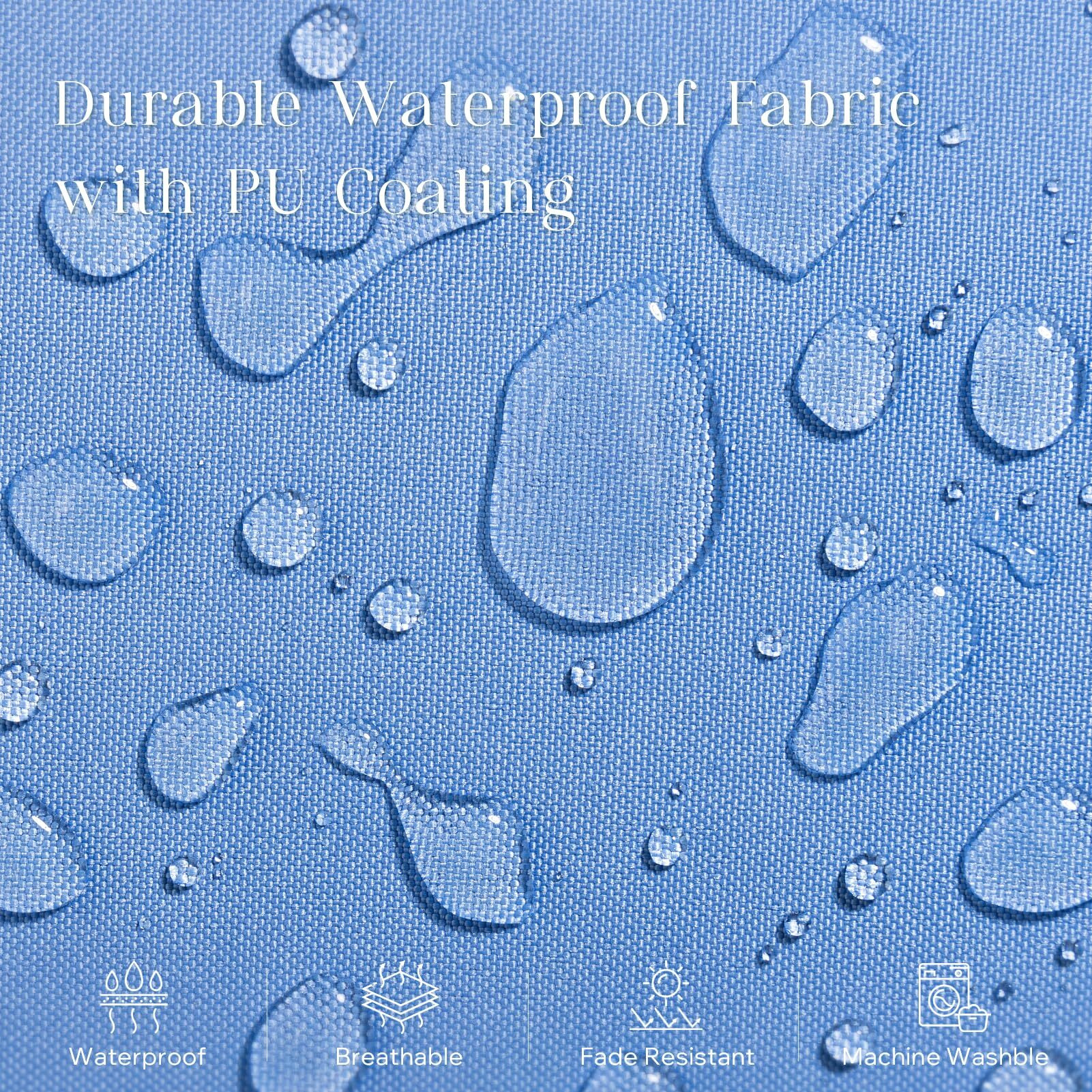 Phantoscope Pack Of 2 Outdoor Waterproof Throw Pillow Covers Decorative Square Cushion Case Patio Pillows For Couch Tent Sunbrella  Foggy Blue 12X20 Inches