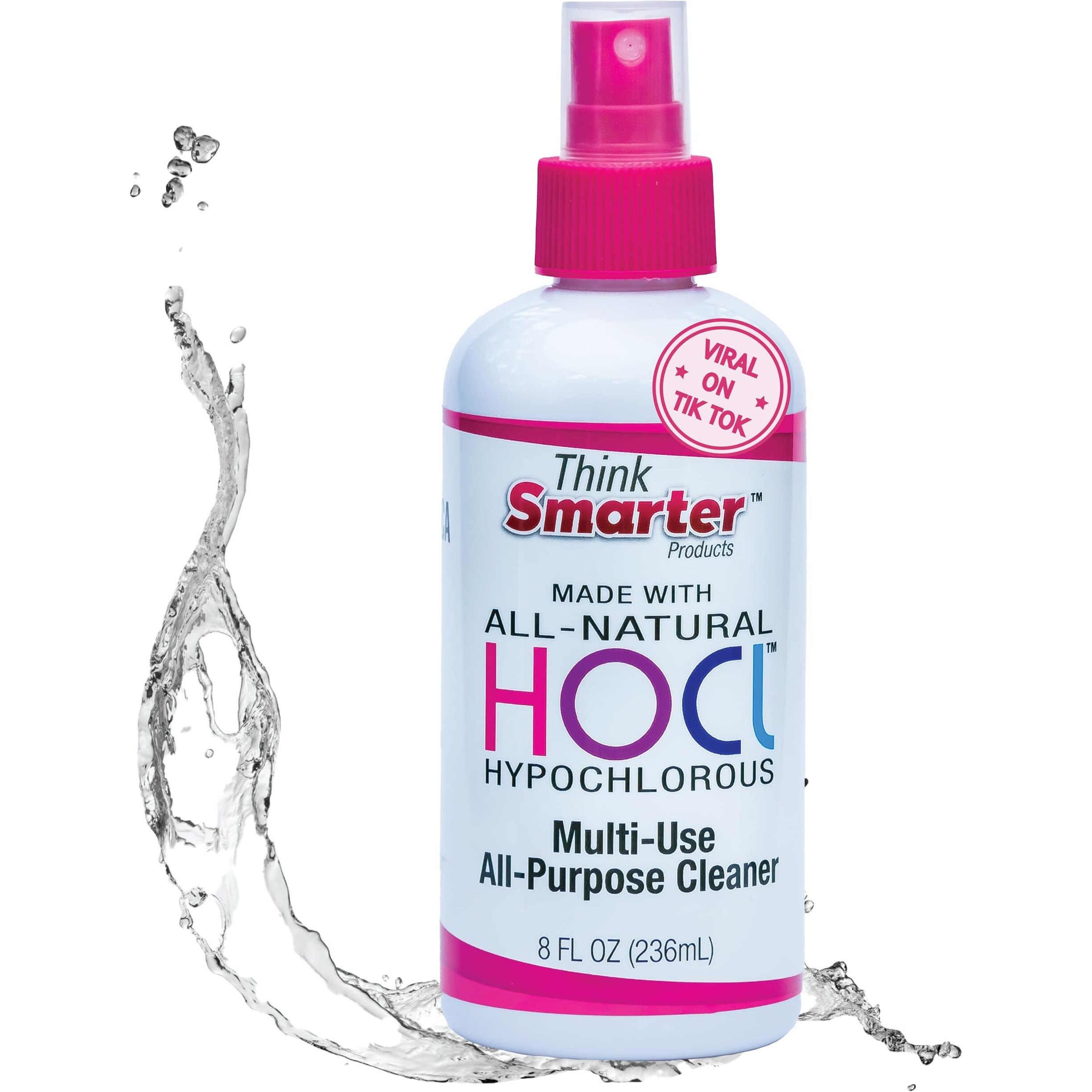 Think Smarter Products Hocl All-Purpose Cleaner With Hypochlorous Acid  All-Natural Surface Cleaner  & Skin Hydrator 8Fl Oz Clear Spray