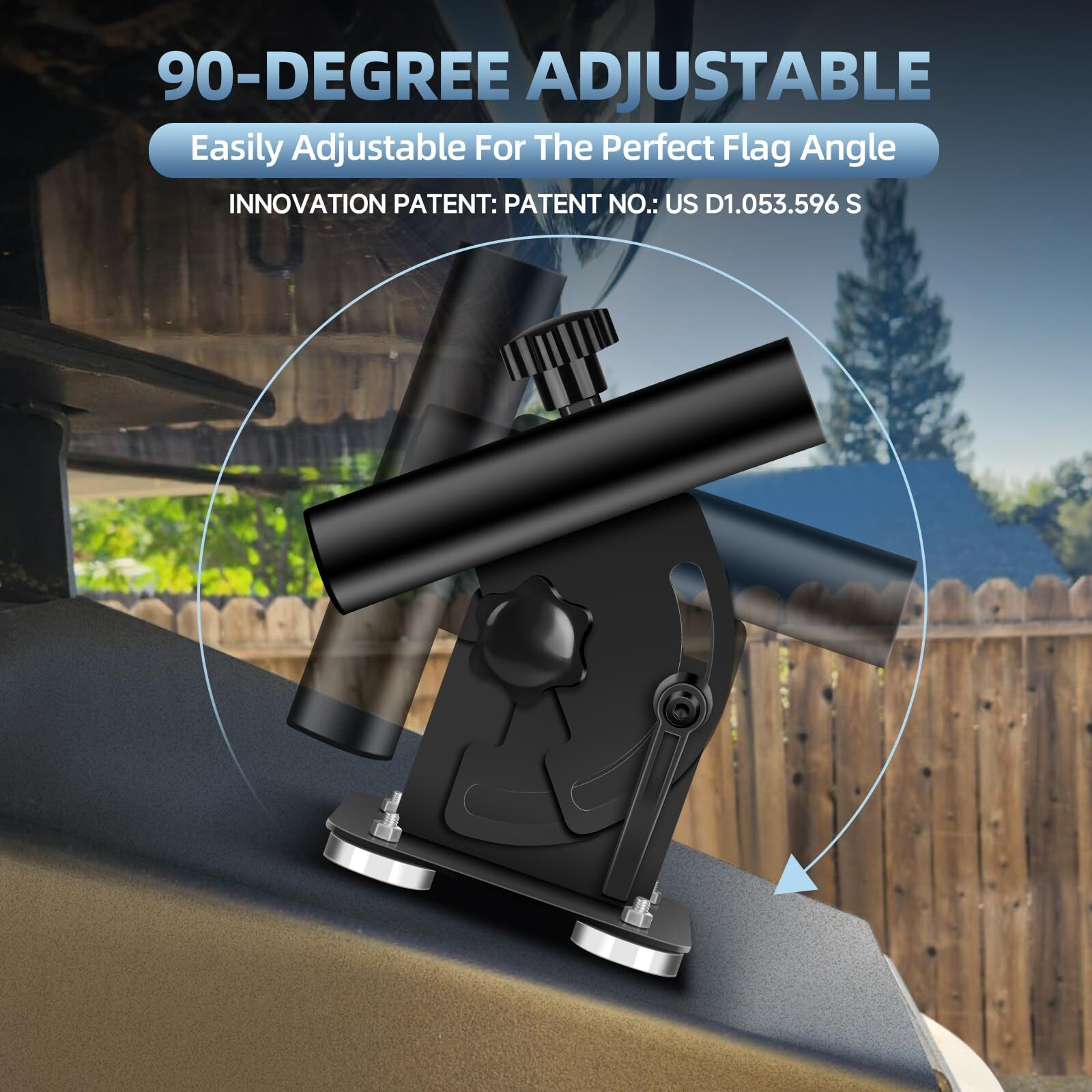 Ejytrvt Magnetic Flag Pole Holder For 5Th Wheel Rv Hitch - Heavy-Duty Magnetic Rv Flag Pole Mount For Fifth Wheel  No-Drill Installation  90 Adjustable Angle  Perfect For Camper And Trailer