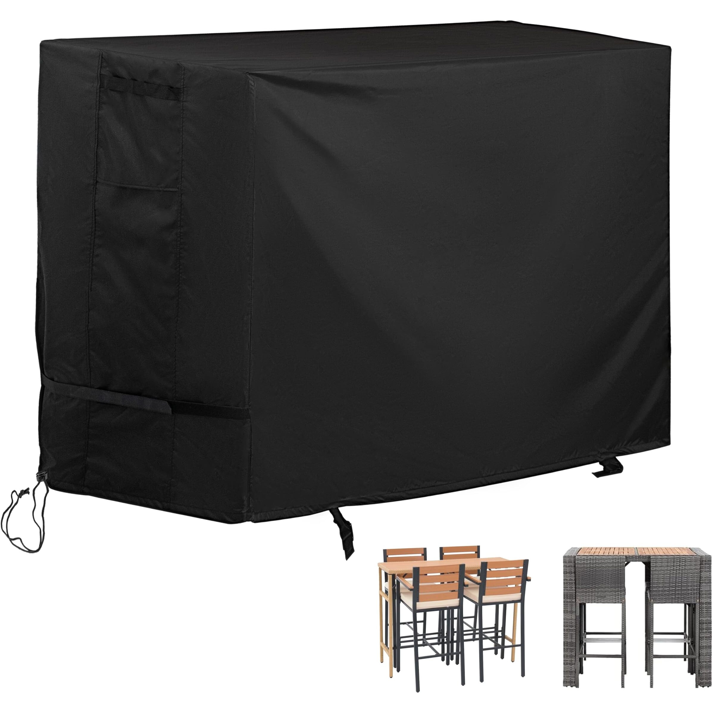 Starcrew Patio High Top Table And Chairs Cover  Outdoor Bar Height Patio Dining Set Cover For 5-Piece Wicker Bar Dining Set/4 Person Patio Table And Chairs Set