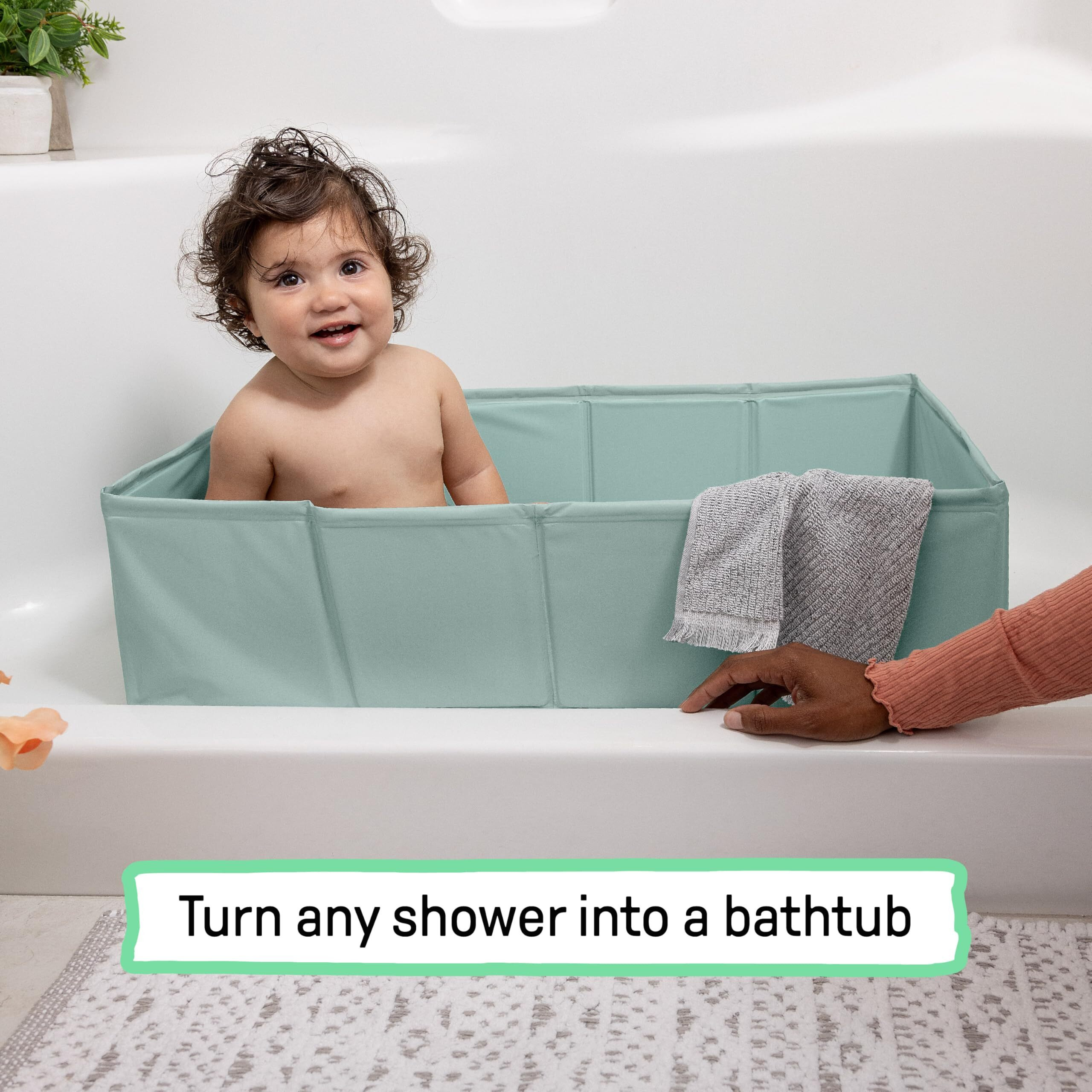 Ingenuity Tuckaway Toddler Folding Tub  Converts Shower To Tub  Folds To Store  Easy To Clean  No Assembly Required  Portable Baby Bathtub For Travel  12M-5Y