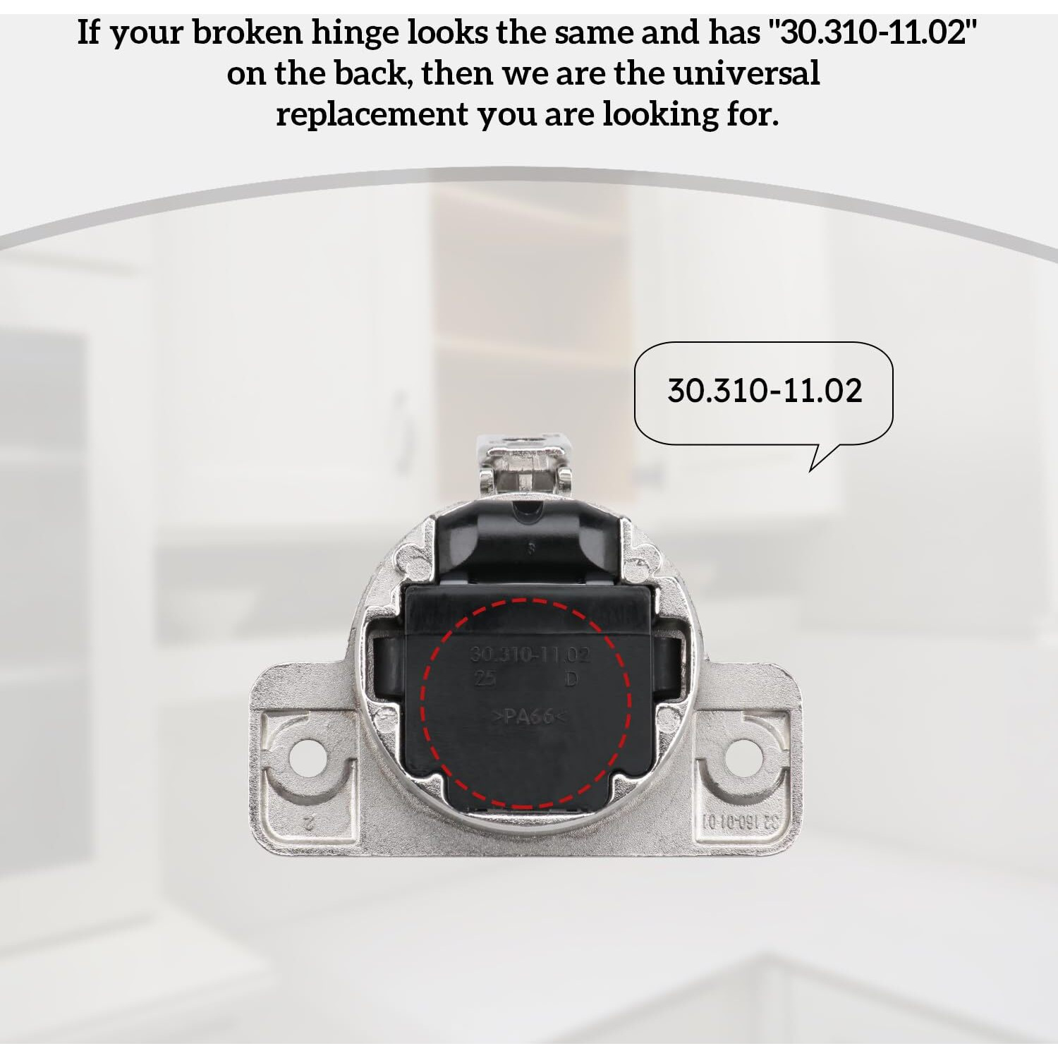 Replacement For Blum 110 Cabinet Hinges  Hinge Back Model 30.310-11.02  Blum 110 Degrees Screw On Compact 33 Hinge For Cabinet Doors  Without Mounting Plate And Screws (8 Pack)