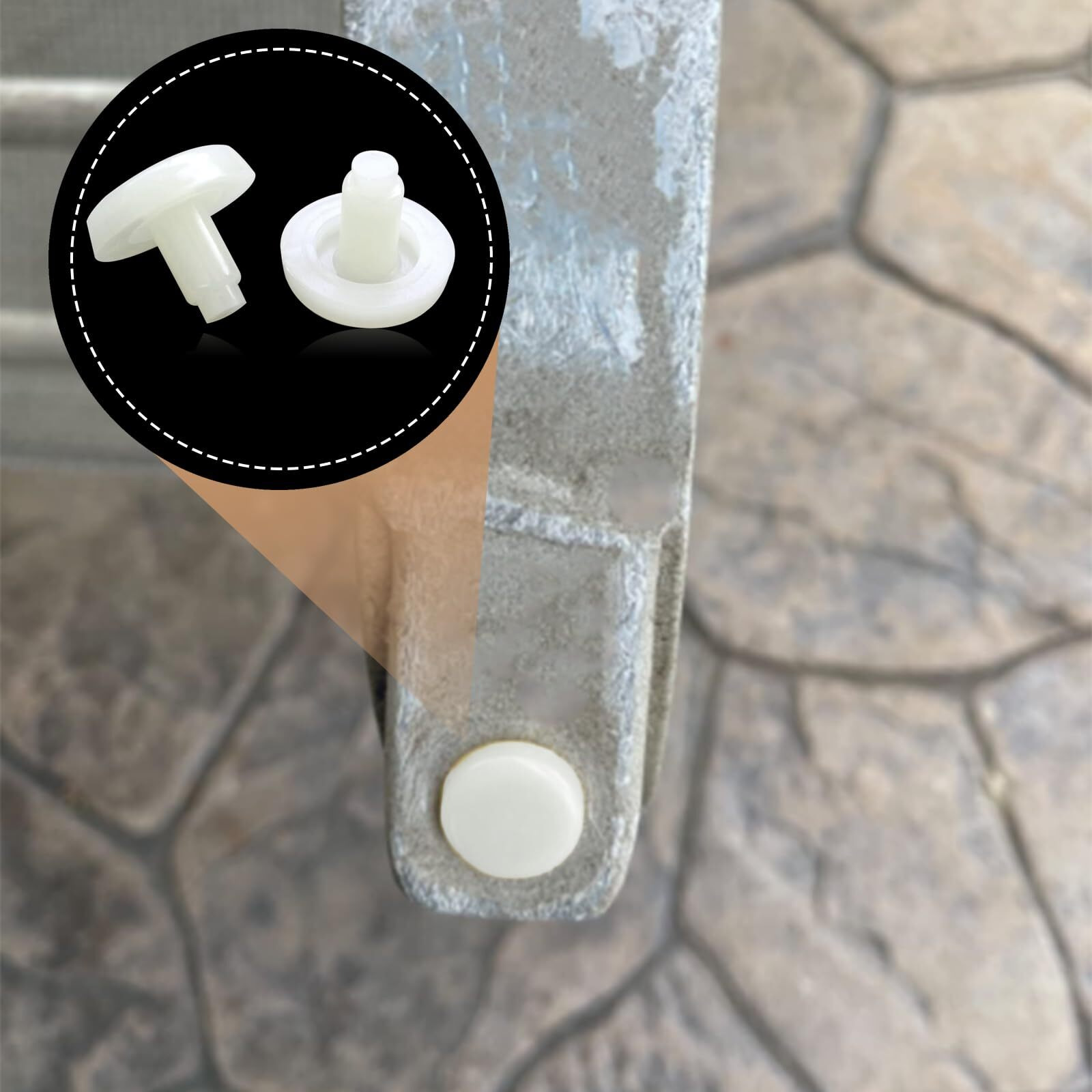 24 Pack Stem Bumpers Glide Nylon Flat Round 3/4"" Stem Bumper Floor Protector For 1/4"" Hole  Furniture Sliders  Protect Your Outdoor Furniture And Patio Swivel Chair  White
