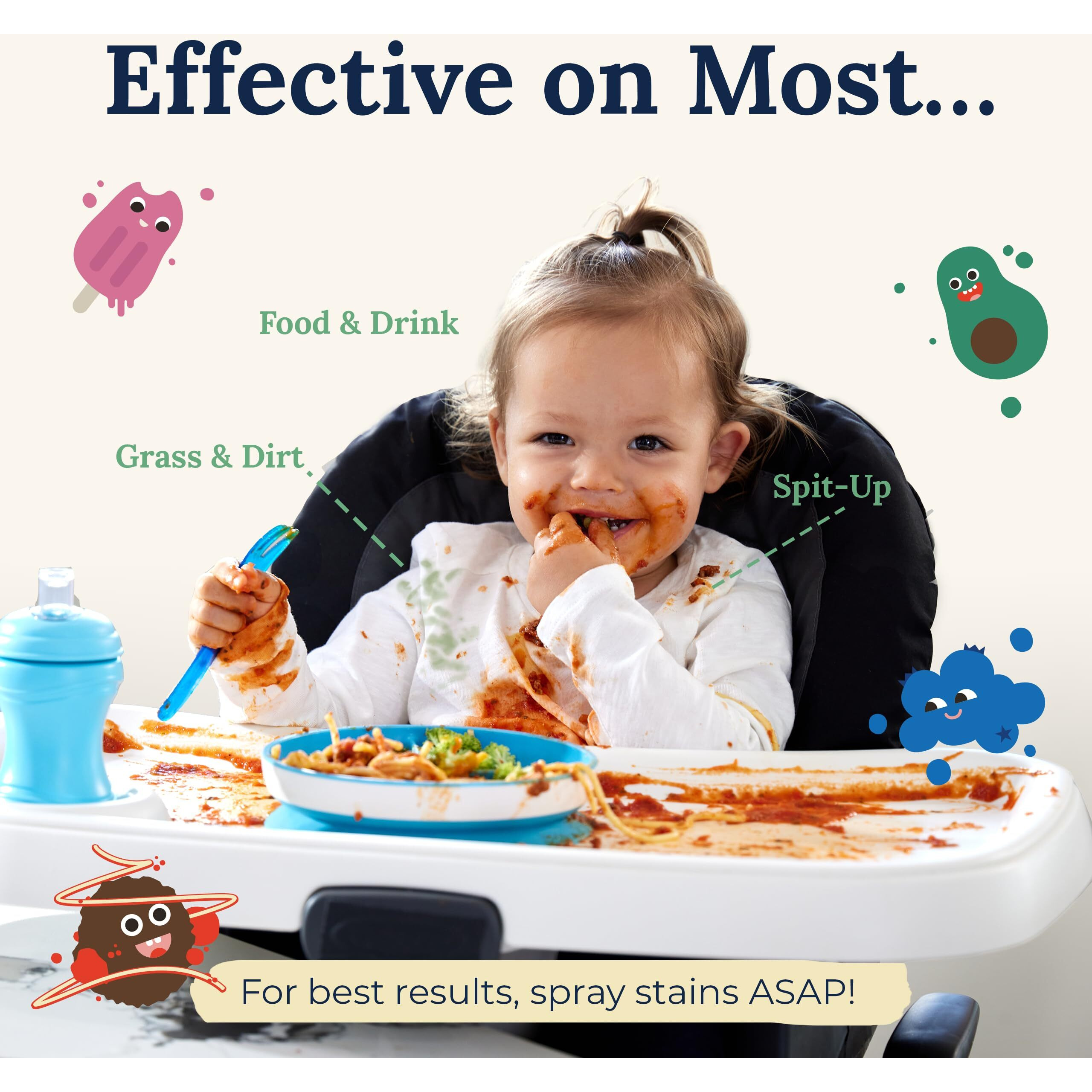 Miss Mouth's Messy Eater Stain Treater Spray - 16Oz Stain Remover - Newborn & Baby Essentials - No Dry Cleaning Food  Grease  Coffee Off Laundry  Underwear  Fabric