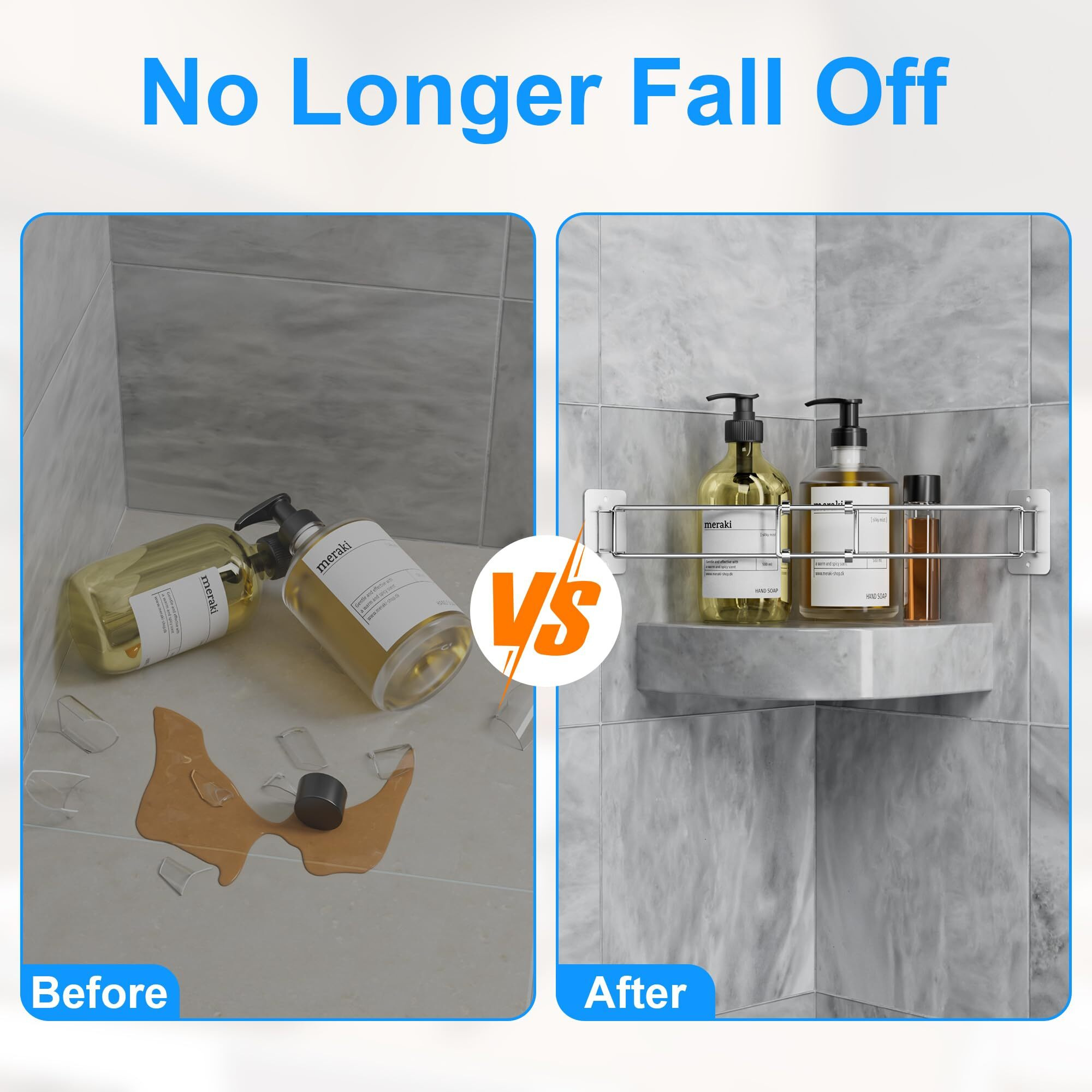 Songsoso Rv Corner Rod  Showers Bathtubs Camper Shelf Storage Bar  2 Pcs 7-13 Inches Adjustable Rv Bathroom Organizer - Stainless Rv Wall Accessories - 2 Pack