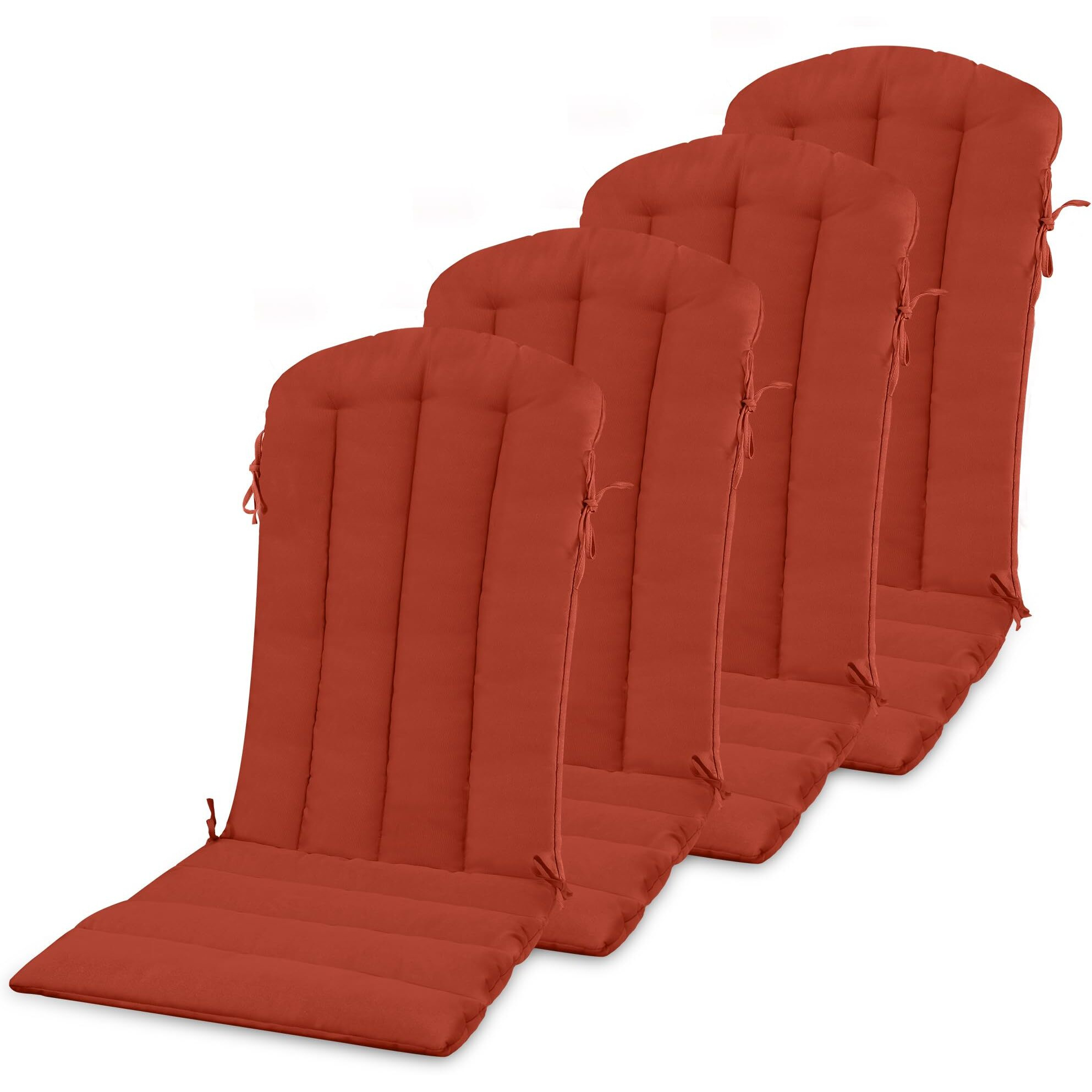 Yefu Adirondack Chair Cushion  Rocking Chair Cushions With Straps  Folding Patio Chair Pad For Indoor And Outdoor  19.7X18.9X1.5 Inch  Burnt Orange  4-Pack