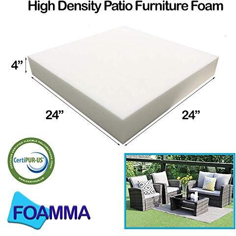 Foamma 4  X 24  X 24  (6 Pack) - High Density Outdoor Couch Cushion Replacement For Patio Furniture  Square Foam Pad For Couch Cushion Support  Upholstery Foam Padding For Sofa - Cover Not Included