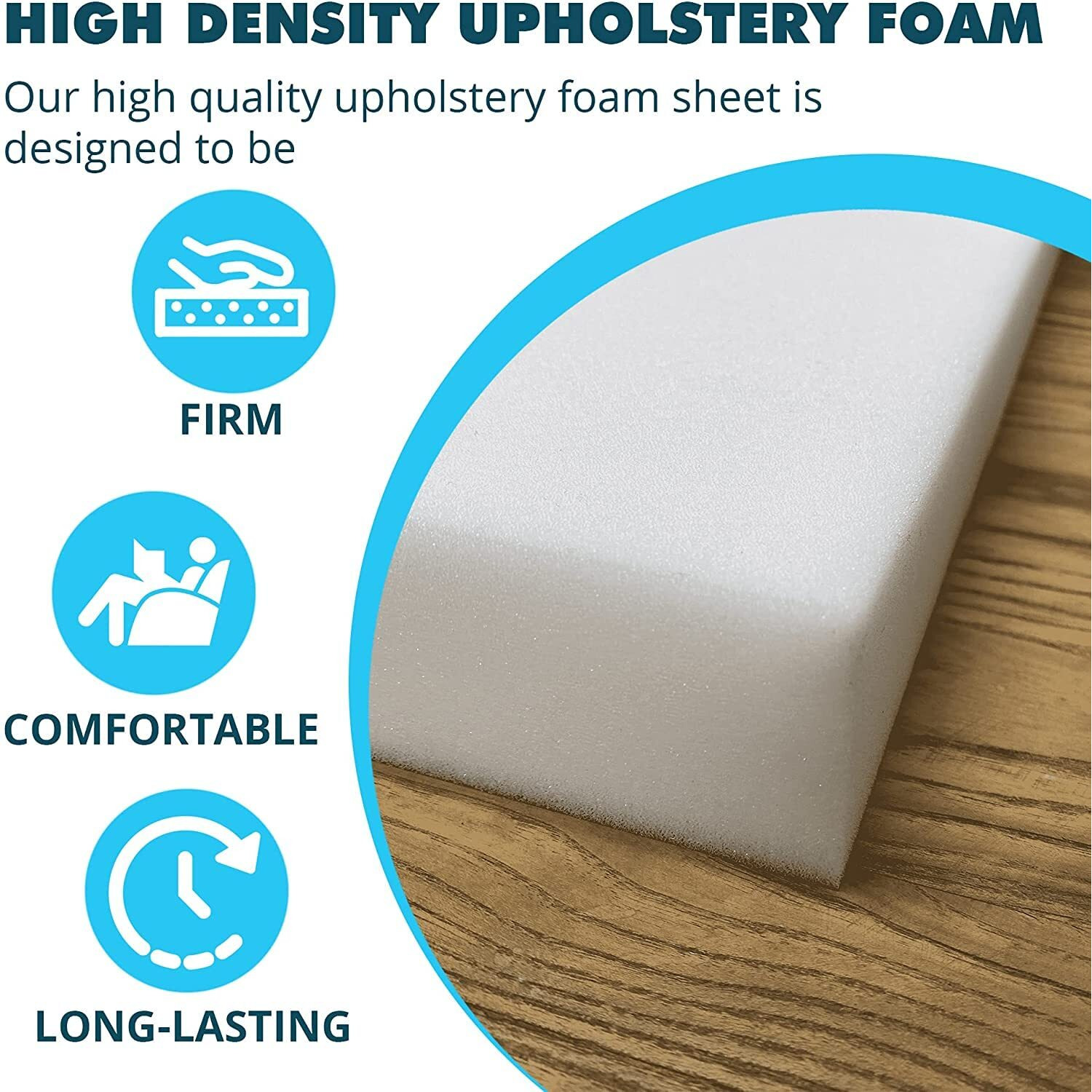 Foamma 4  X 24  X 24  (6 Pack) - High Density Outdoor Couch Cushion Replacement For Patio Furniture  Square Foam Pad For Couch Cushion Support  Upholstery Foam Padding For Sofa - Cover Not Included
