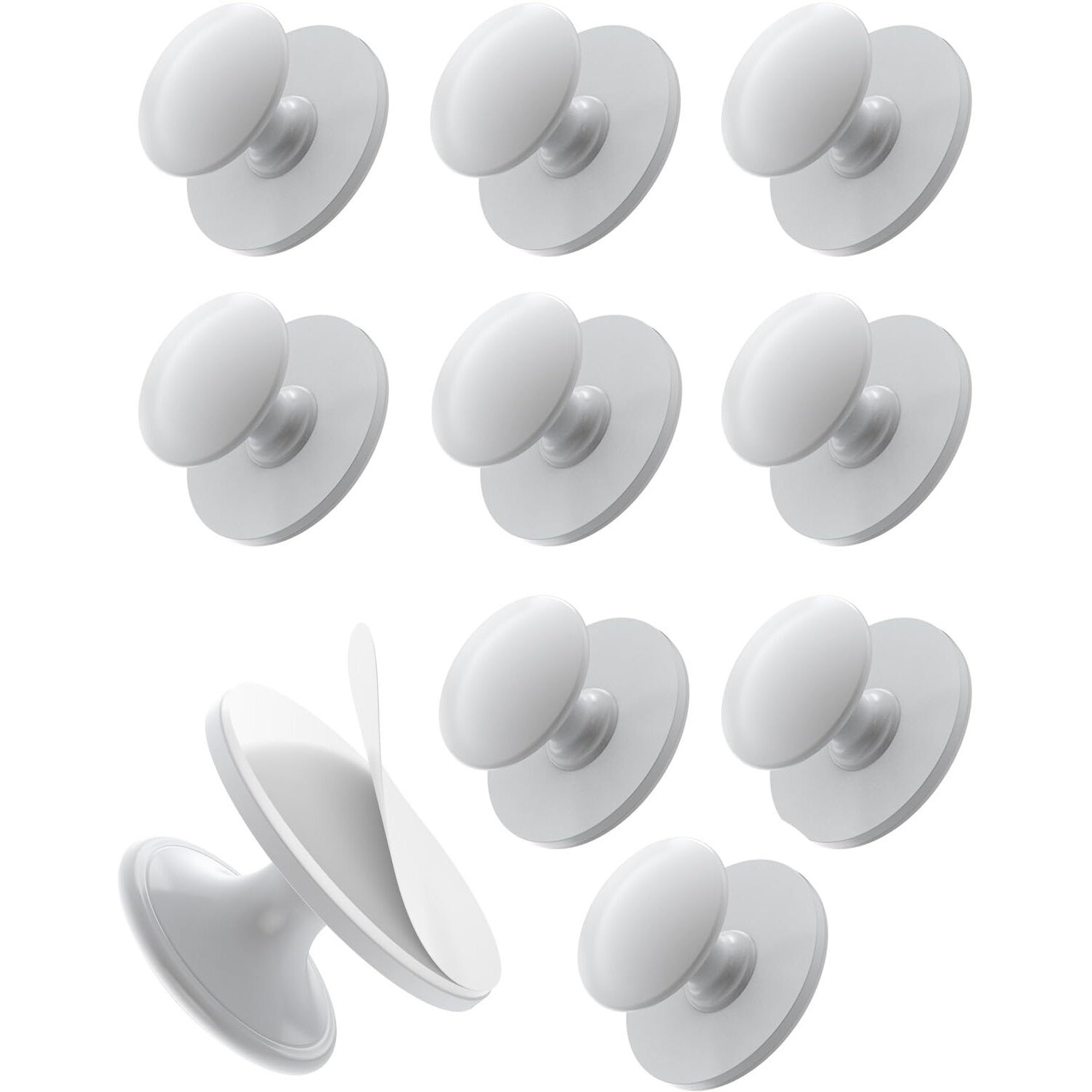 Anobeyi 10 Pack Self Adhesive Cabinet Knobs  No Drilling Self Stick Drawer Knob  Stick-On Kitchen Cabinet Stainless Steel Handle Pull For Window  Wardrobe  Dresser  Cupboard  Closet (10  White)