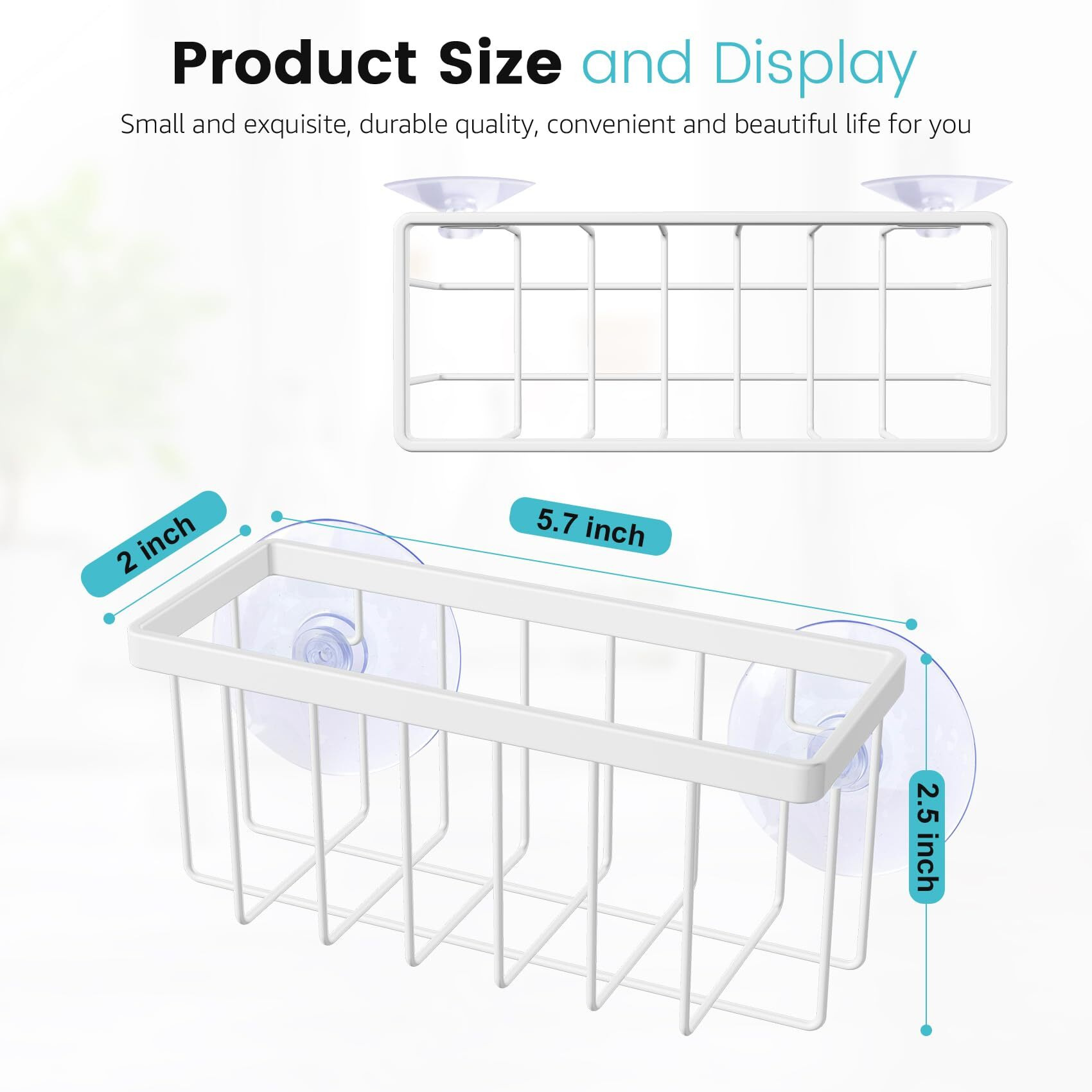 Kitchen Sponge Holder Sponge Holder For Kitchen Sink Suction  Sink Caddy (White)