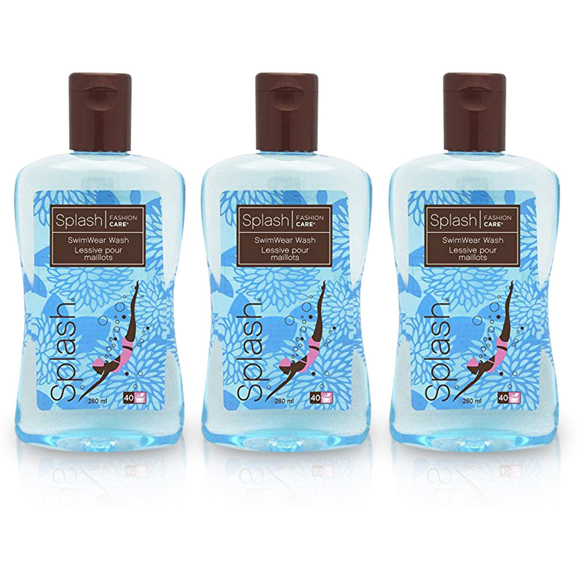 Splash Swimsuit Wash  Delicate Laundry Detergent  Chlorine Removal Swimwear  Chlorine Neutralizer  Travel Size Laundry For Swimsuit  Delicate Wash Detergent  Swimwear Solution  3 Pack  9.46 Fl Oz