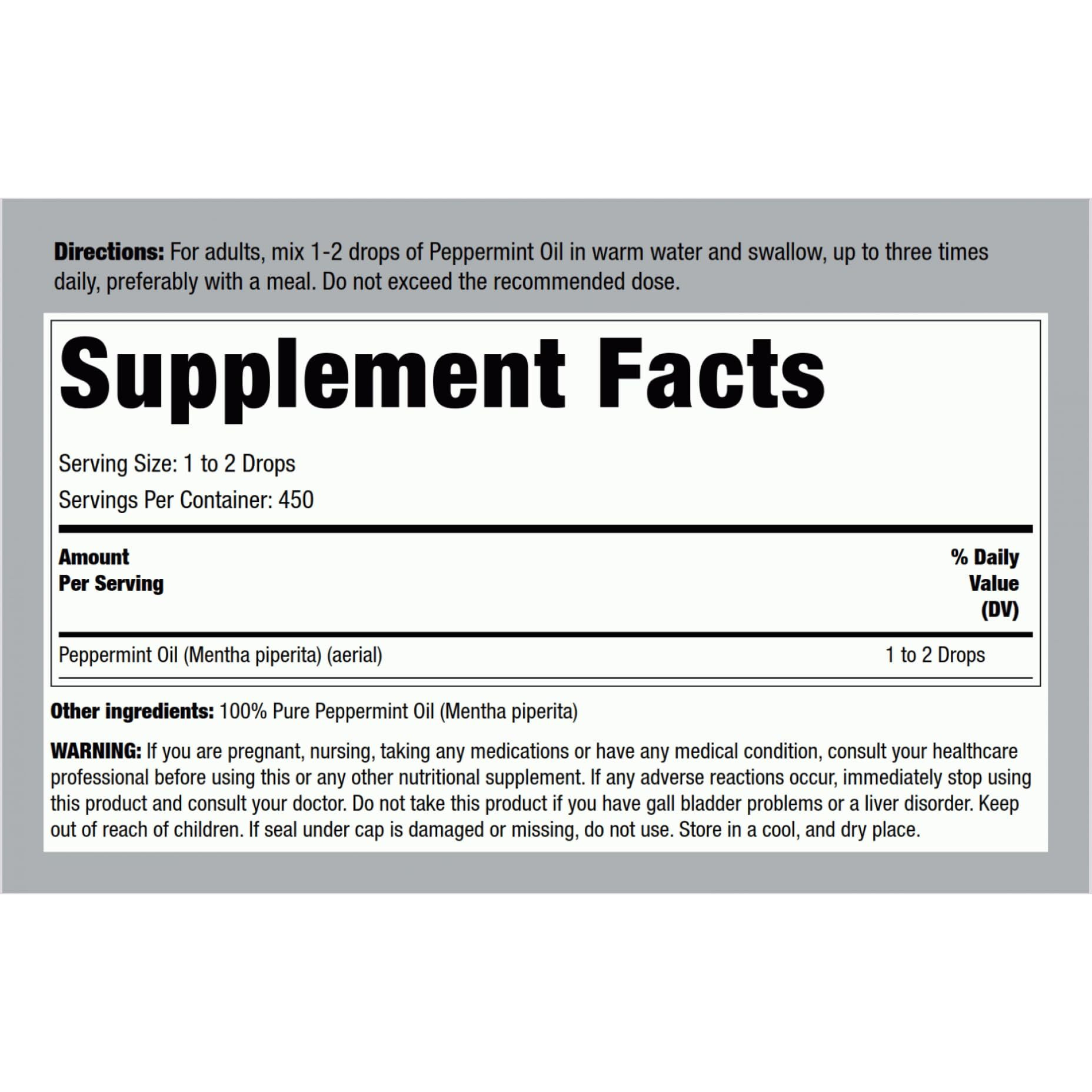 Piping Rock Peppermint Oil | 15 Ml Drops | Pure Ingestible Liquid Supplement | Non-Gmo  Gluten Free