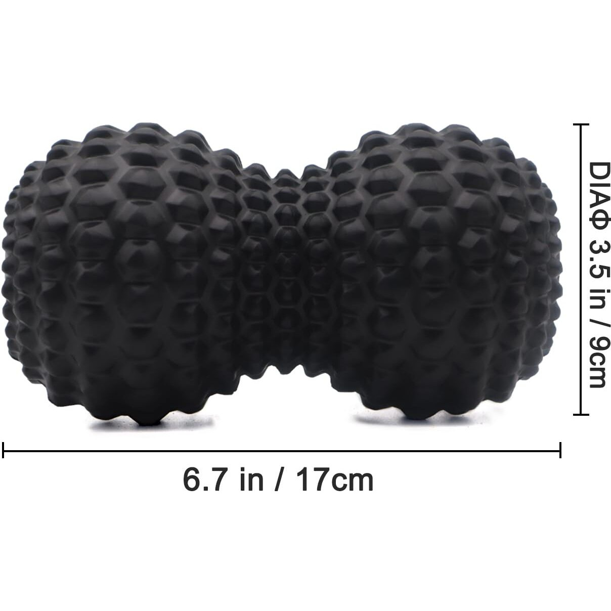 Kitwild Peanut Massage Ball  Double Lacrosse Massage Roller Ball For Deep Tissue Muscle Massage  Physical Therapy  Myofascial Release  Muscle Knots  And Yoga Therapy (Black)