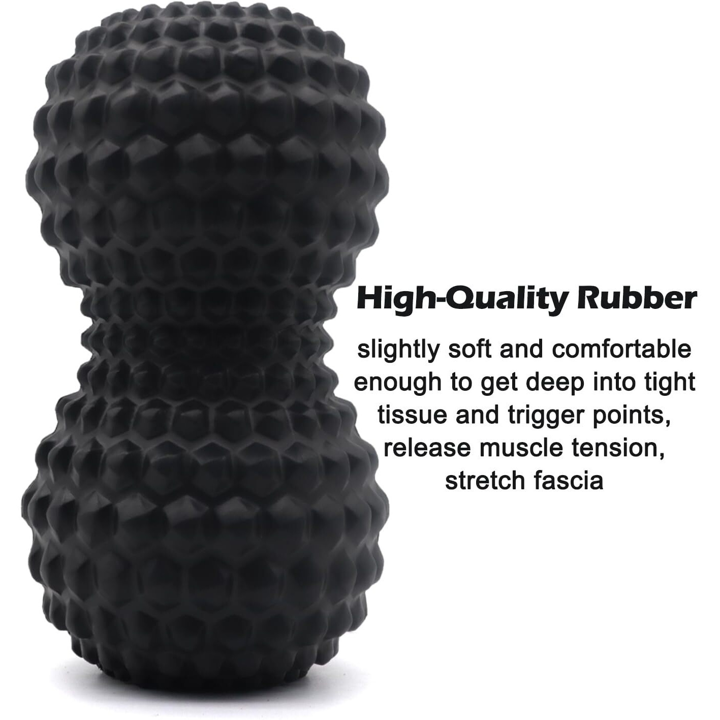 Kitwild Peanut Massage Ball  Double Lacrosse Massage Roller Ball For Deep Tissue Muscle Massage  Physical Therapy  Myofascial Release  Muscle Knots  And Yoga Therapy (Black)