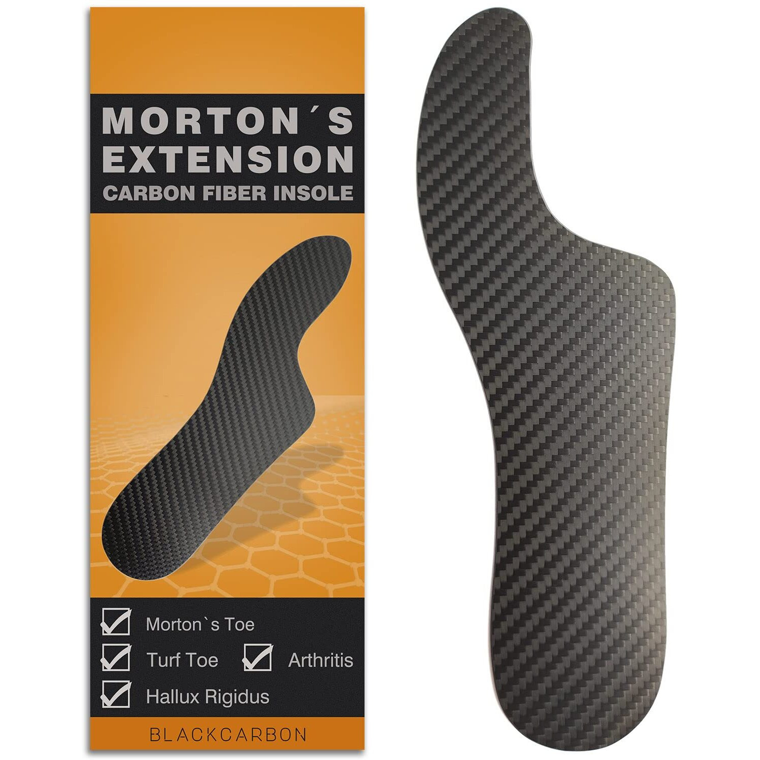 Morton's Extension Orthotic Carbon Fiber Insole Rigid Foot Support Insert For Morton's Toe Turf Toe Hallux Rigidus Arthritis 1 Piece 27.5Cm(Men Size 11/Women 12)