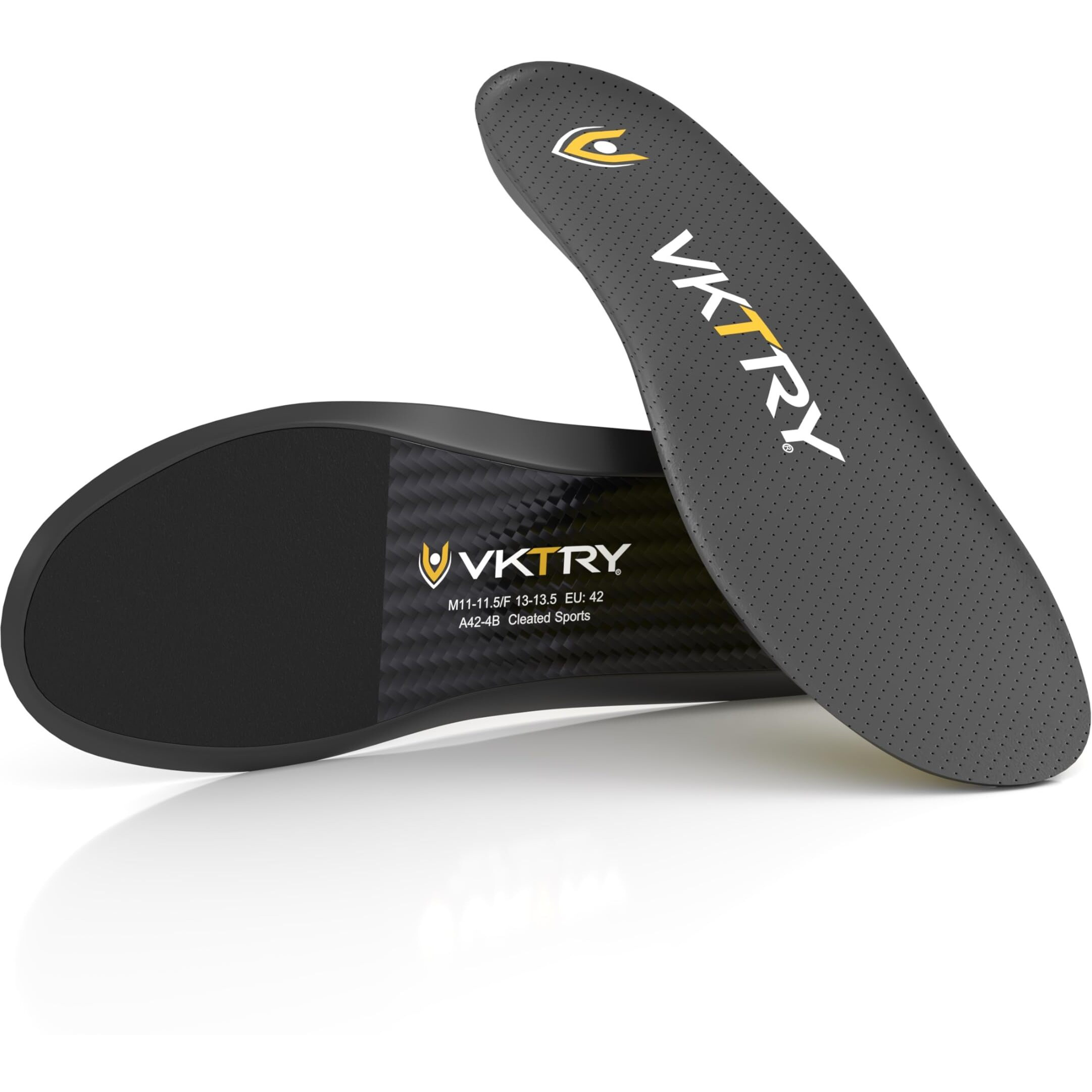 Vktry Gold Performance Insoles-Customized Carbon Fiber Inserts  Cleated Shoes-Football  Baseball  Softball  Lacrosse  Golf & More-Run Faster  Jump Higher  Recover Quicker  Protect Against Injury