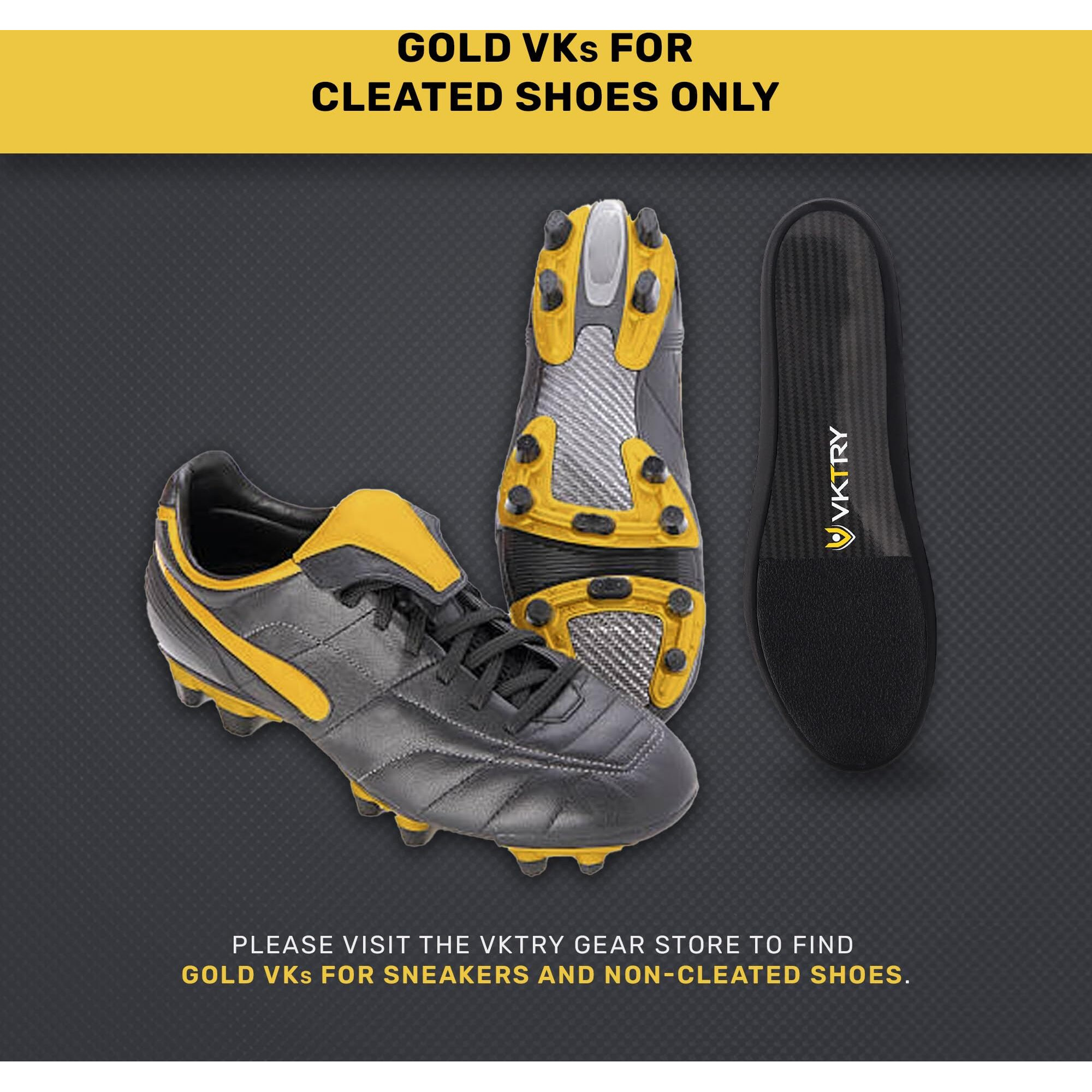Vktry Gold Performance Insoles-Customized Carbon Fiber Inserts  Cleated Shoes-Football  Baseball  Softball  Lacrosse  Golf & More-Run Faster  Jump Higher  Recover Quicker  Protect Against Injury