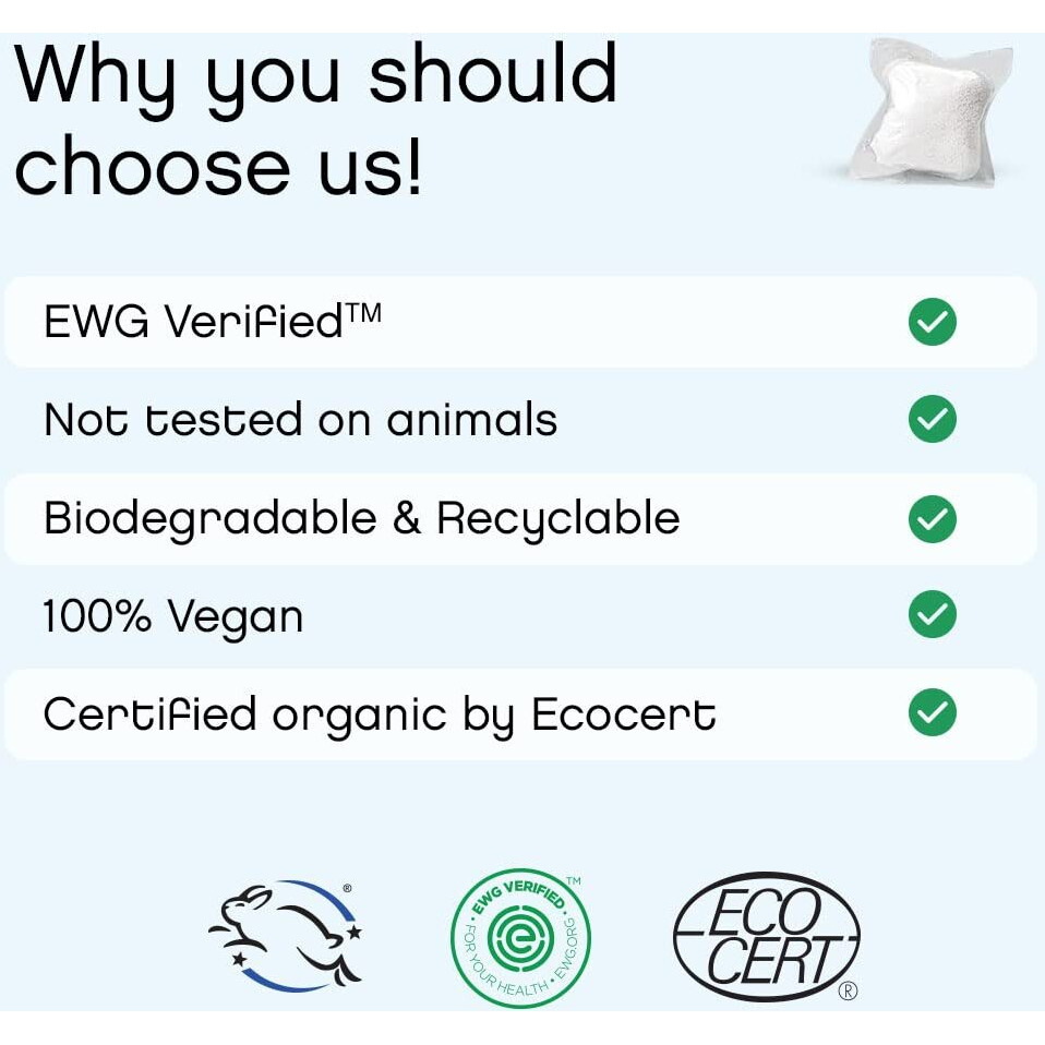 Unscented Laundry Pods By Aspenclean  New And Improved Packaging  Zero Plastic  Ewg Verified  Vegan  Non-Bio  Hypoallergenic Natural Laundry Detergent - 36 Count