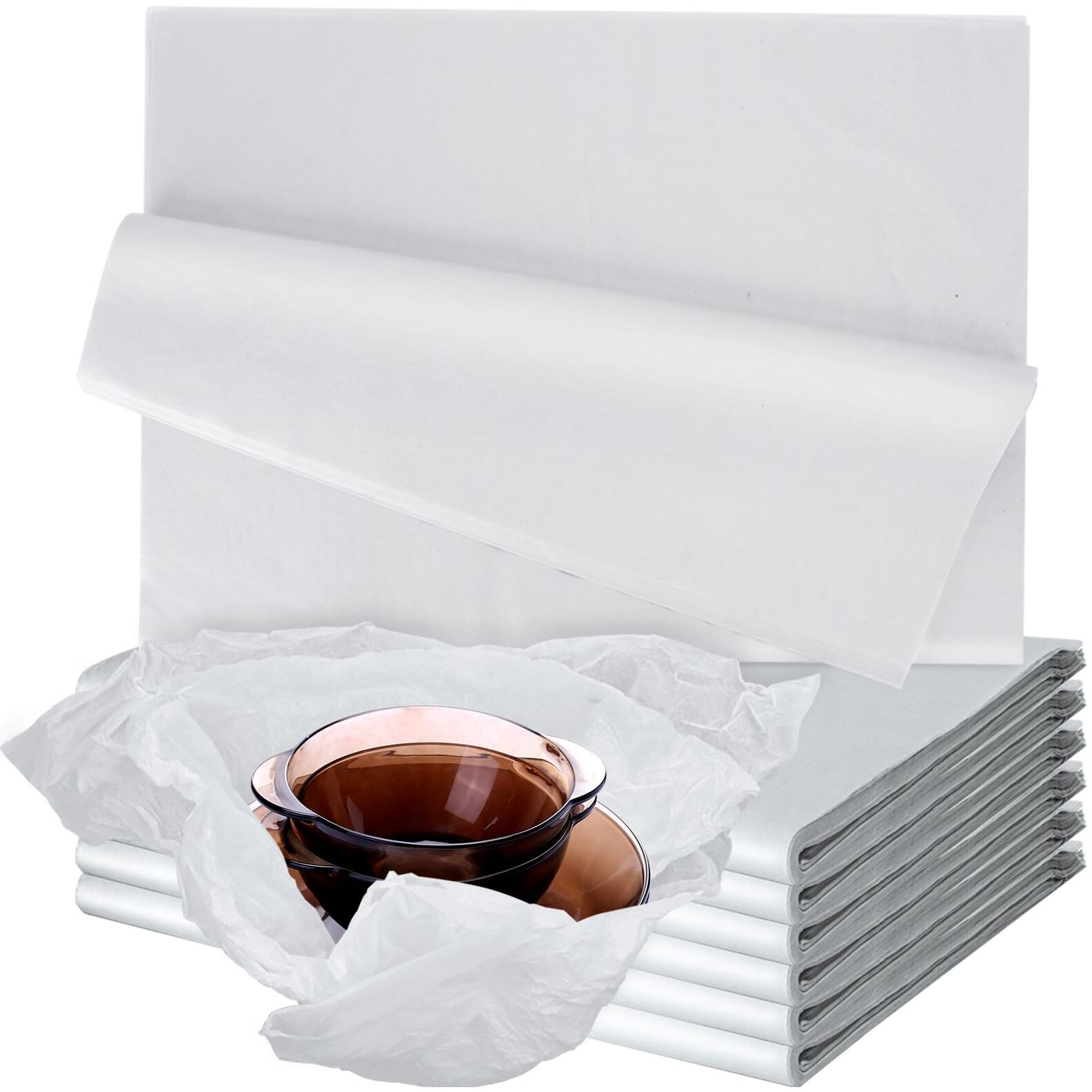 Vokoy 150 Sheets 24"" X 36"" White Tissue Paper  Large Tissue Paper Sheets White Tissue Paper Bulk For Gift Packing Preserving Moving Storage Weddings Birthday Easter Mother's Day Party