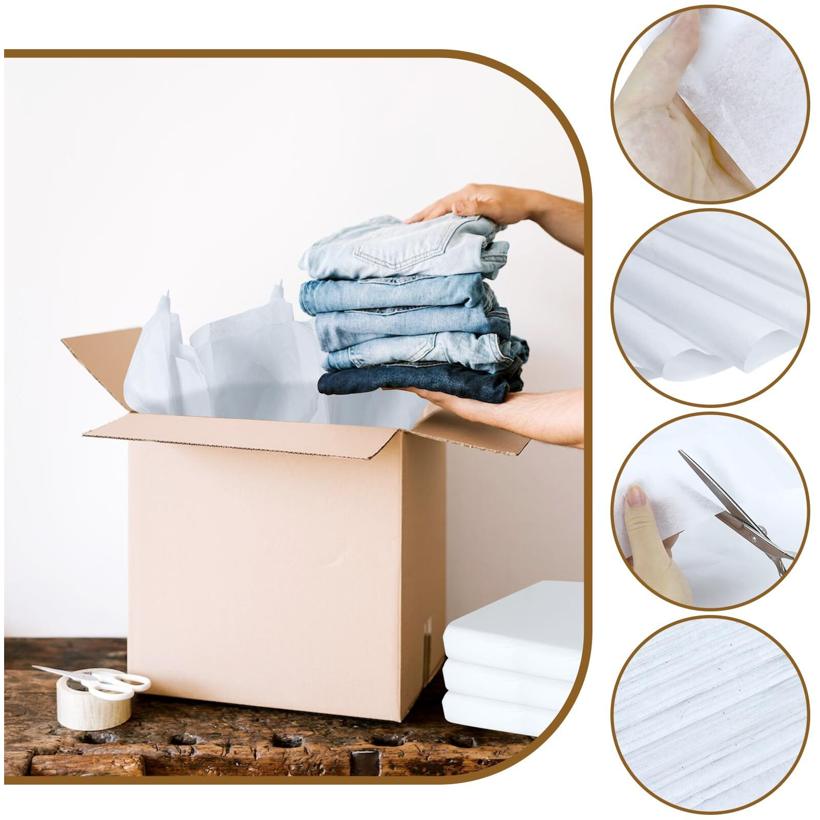Vokoy 150 Sheets 24"" X 36"" White Tissue Paper  Large Tissue Paper Sheets White Tissue Paper Bulk For Gift Packing Preserving Moving Storage Weddings Birthday Easter Mother's Day Party