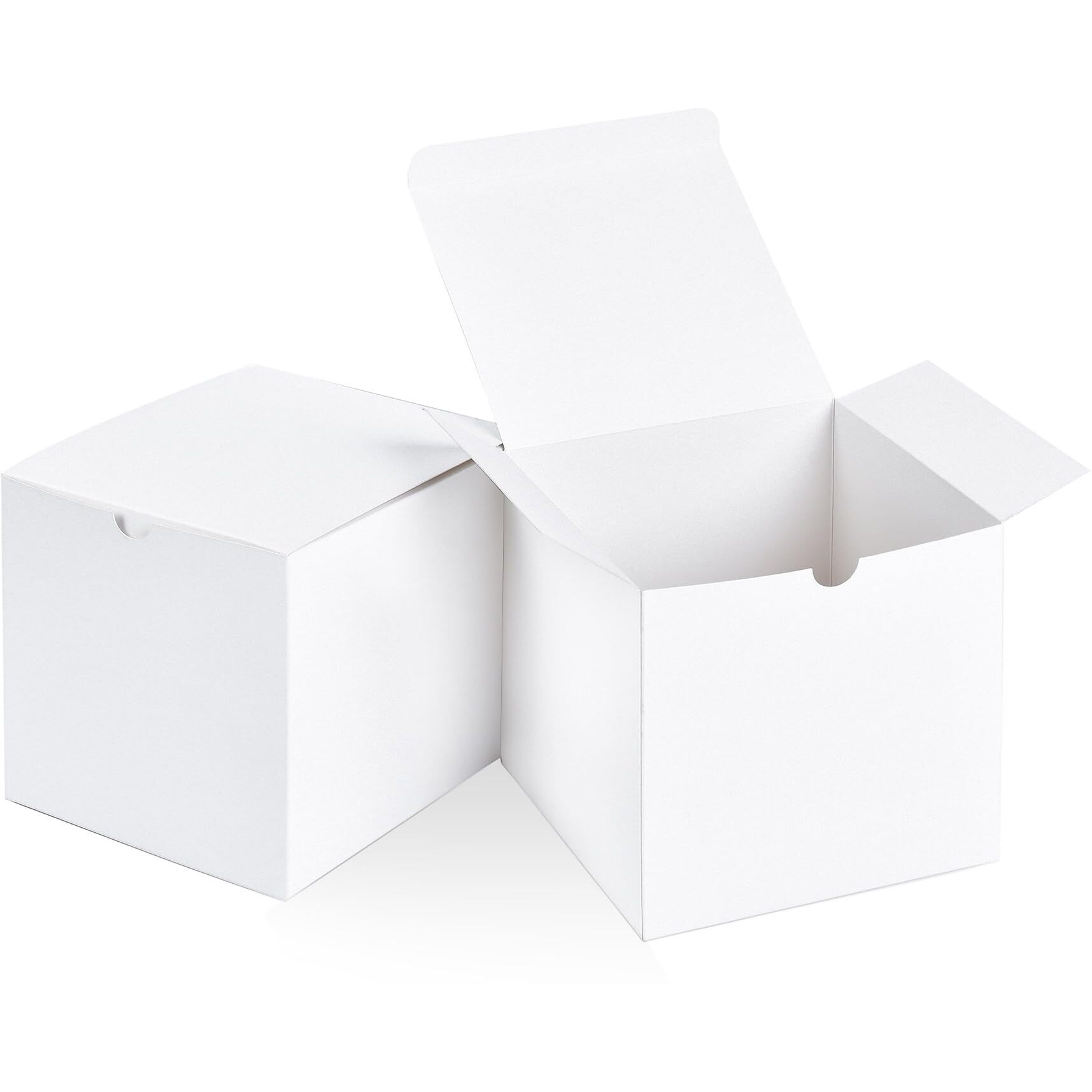Shipkey 100 Pcs White Cardboard Gift Boxes With Lids | 4X4X4 Inches Square Boxes | Small Boxes Suitable For Party  Wedding  Christmas  Holidays  Birthdays And All Other Occasions (10X10X10Cm)