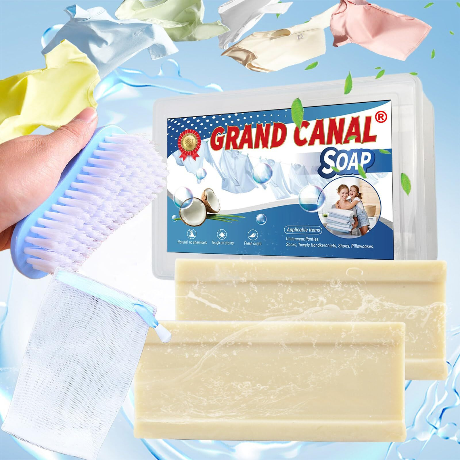 Grand Canal Soap Bar For Stains  Grand Canal Old Soap With Brush  Underwear Cleaning Soap Bar  All Purpose Stain Cleaner For Clothes  Shoes  Underwear