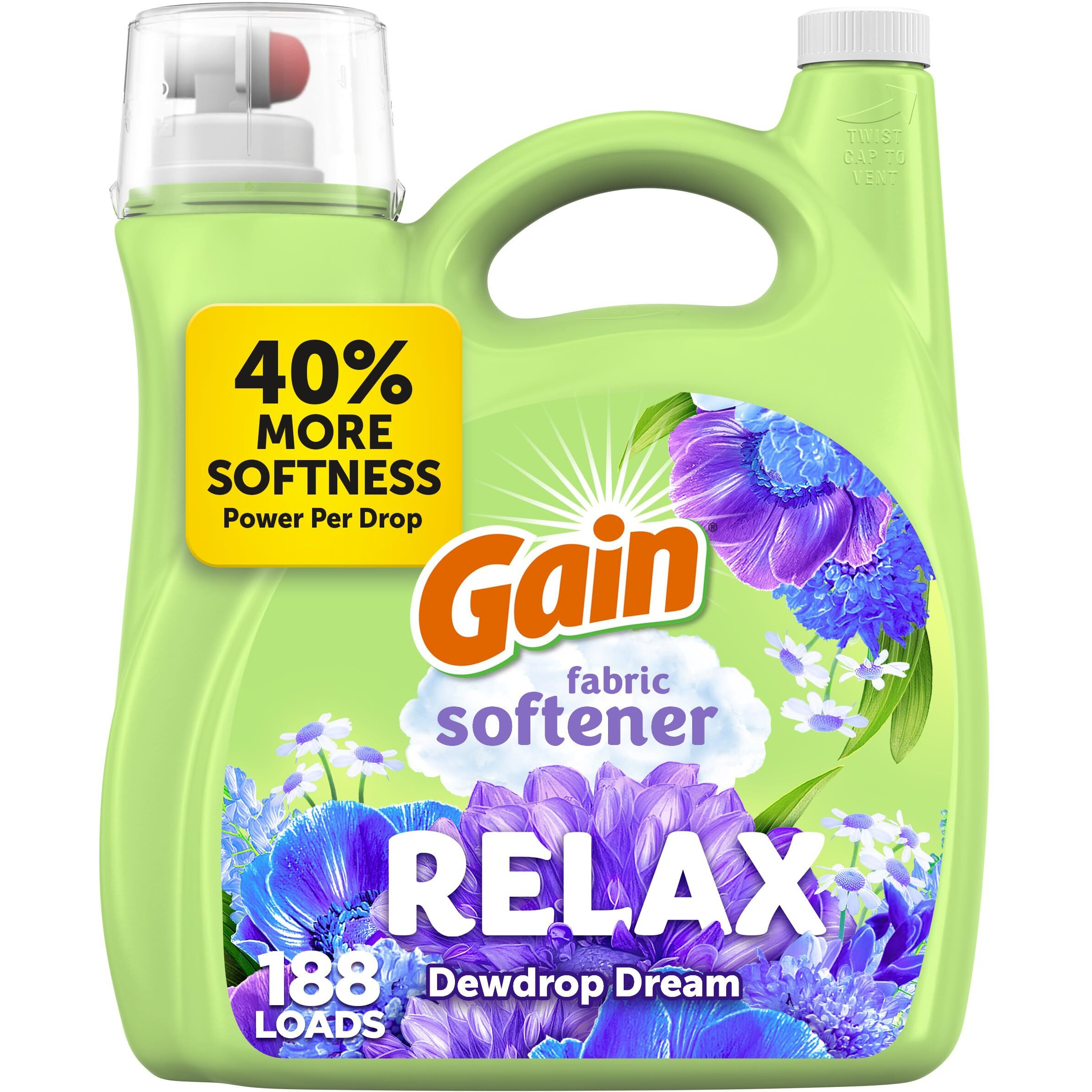 Gain Liquid Fabric Softener (Fabric Conditioner)  Relax  127 Fl Oz  188 Loads