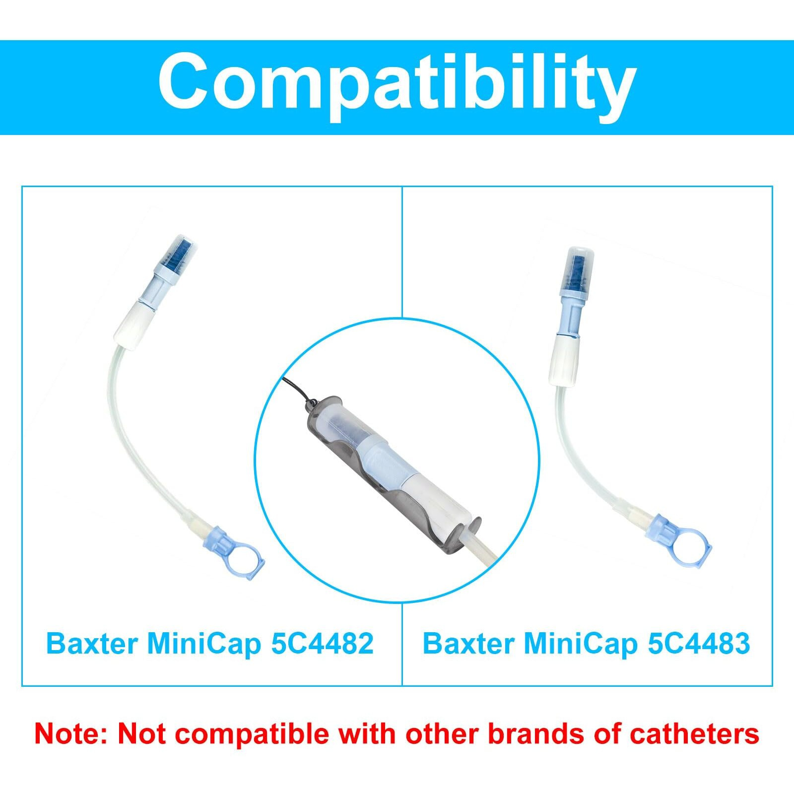 Apdtek 2 Pcs Peritoneal Dialysis Transfer Set Catheter Holder Accessories For Baxter 5C4482 5C4483  Pd Secure Shower Support For Men Women With 4 Pcs Ajustable Neck Lanyards - Black