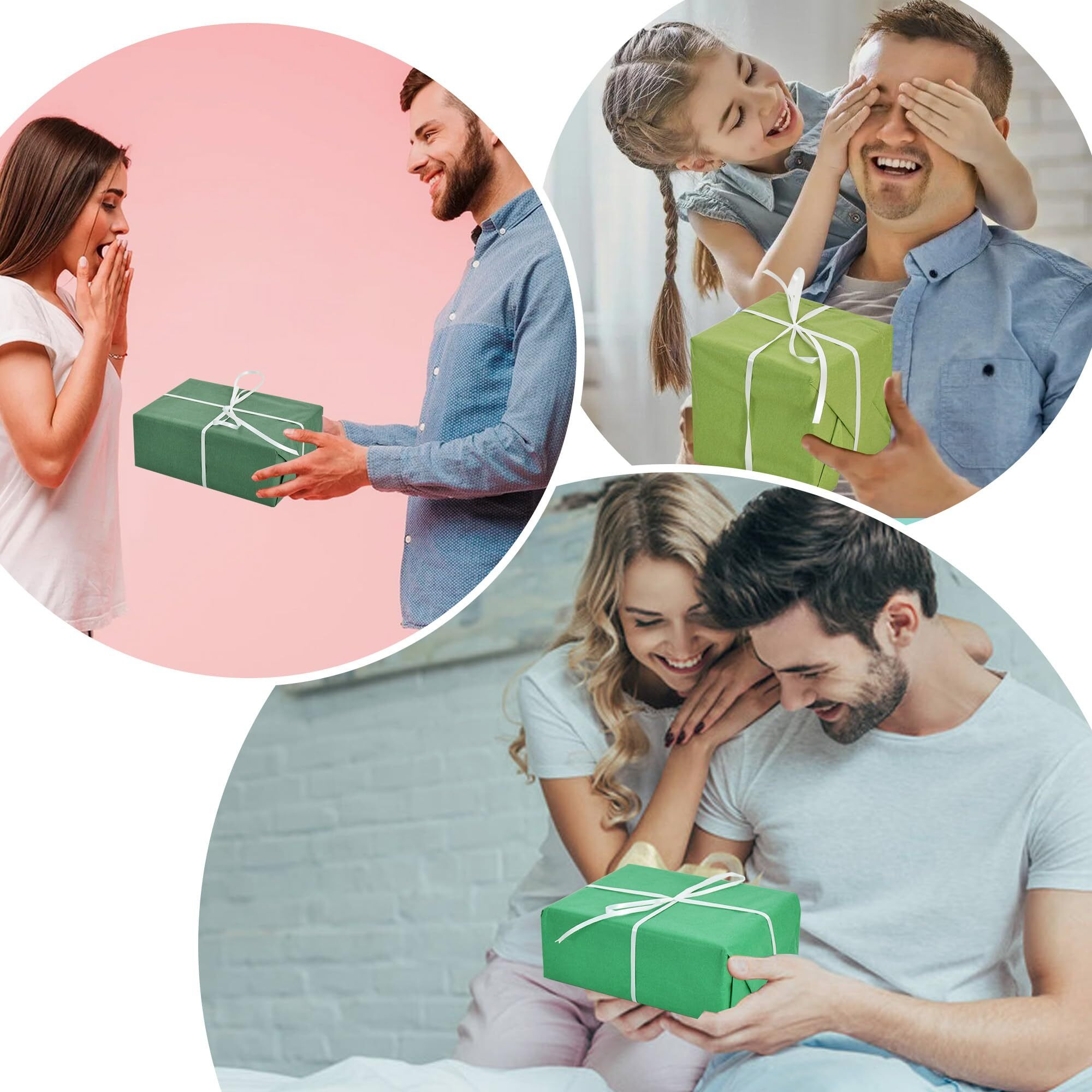 Beishida 100 Sheets Green Series Tissue Paper Bulk  Wrapping Tissue Paper For Gift Bags  14 X 20 Inch Gift Wrap For Birthday Wedding Graduation Diy Crafts Holiday Flowers(Green Series)