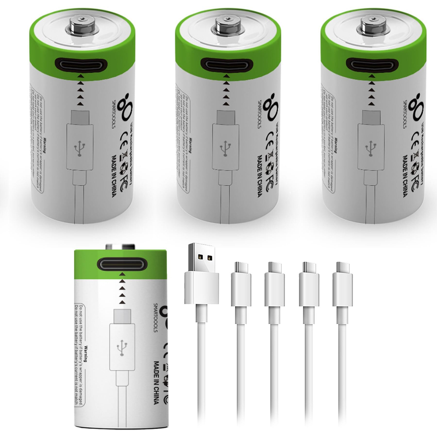 Camelcell 4 Pack Cr2 Battery Rechargeable Cr2 3V-3.7V Lithium Batteries  4 In 1 Usb Type C Rechargeable Lithium Cr2 Cr15H270 15270 Batteries  300Mah 1.5Hours Fast Charge(Not C Battery)