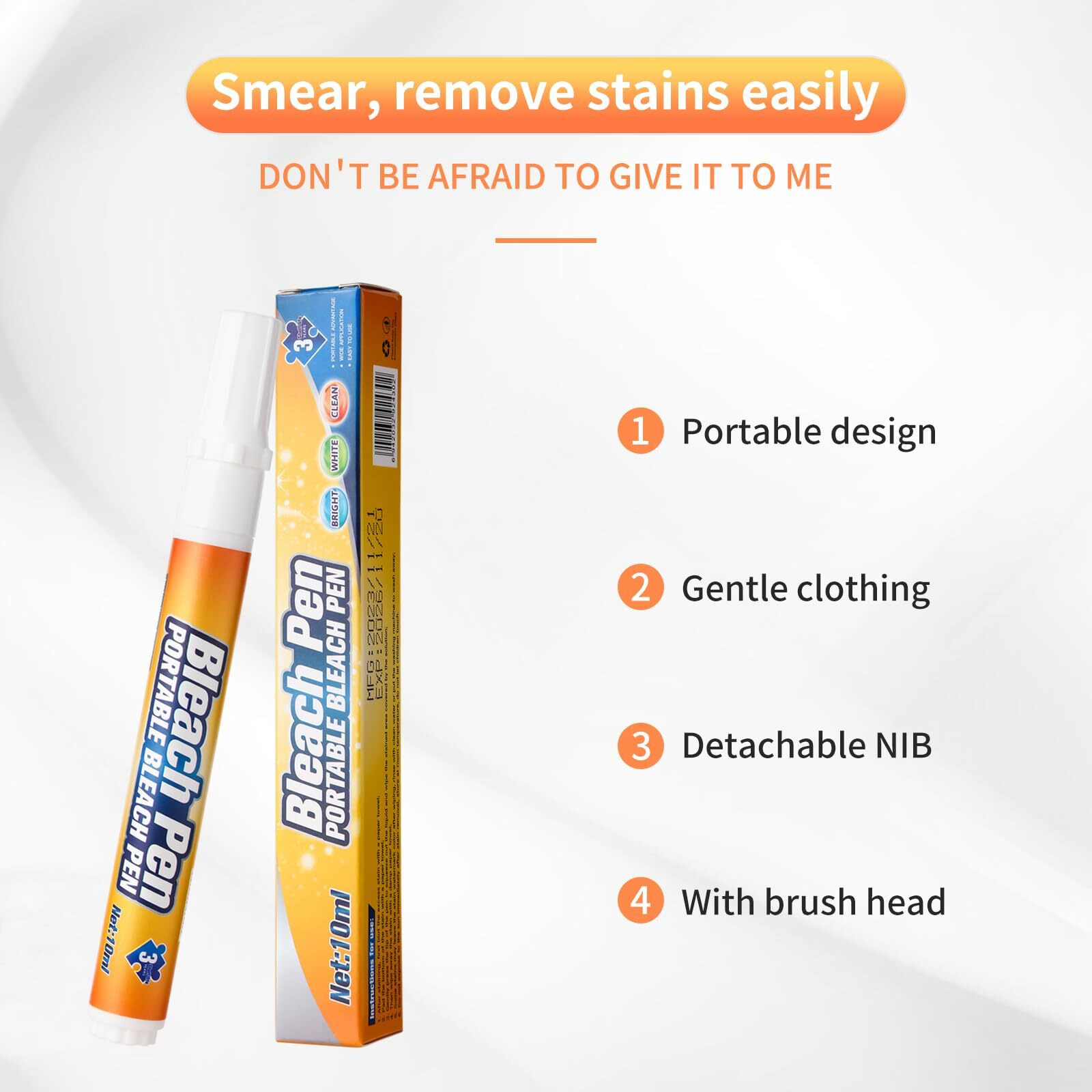 Bleach Pen Bleach Pen For Clothing Stain Remover Pen More Effective Stain Removal Travel Size Toiletries Travel Essentials Travel Accessories Instantly Remove New Stains(2Pcs)