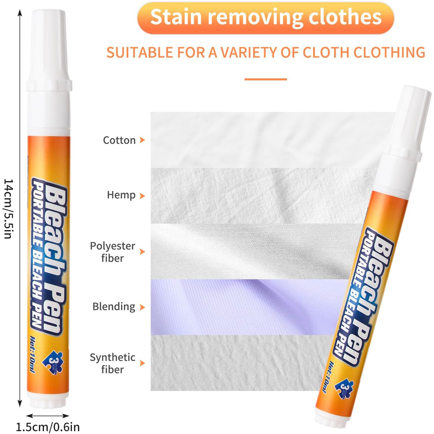 Bleach Pen Bleach Pen For Clothing Stain Remover Pen More Effective Stain Removal Travel Size Toiletries Travel Essentials Travel Accessories Instantly Remove New Stains(2Pcs)