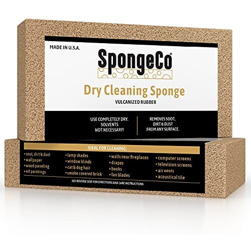 Spongeco - Dry Cleaning Soot Eraser Sponge - Pet Hair  Smoke  Soot  Dust And Dirt Remover - 3X6X1.5 (3 Pack)