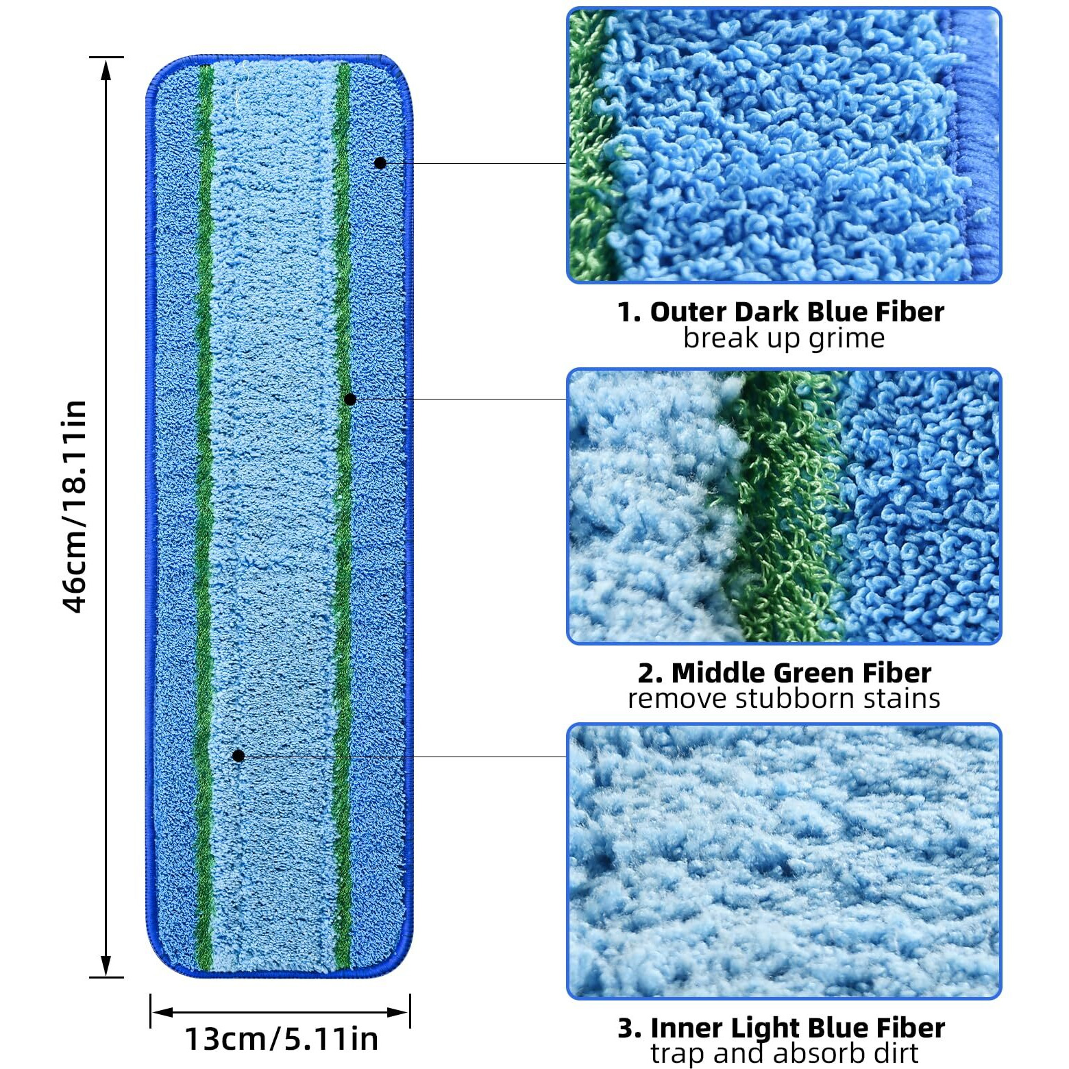 3 Pack Deep Clean Pads For Bona Family Of Mops  Washable & Reusable Microfiber Cleaning Pad For Hardwood And Multi-Surface