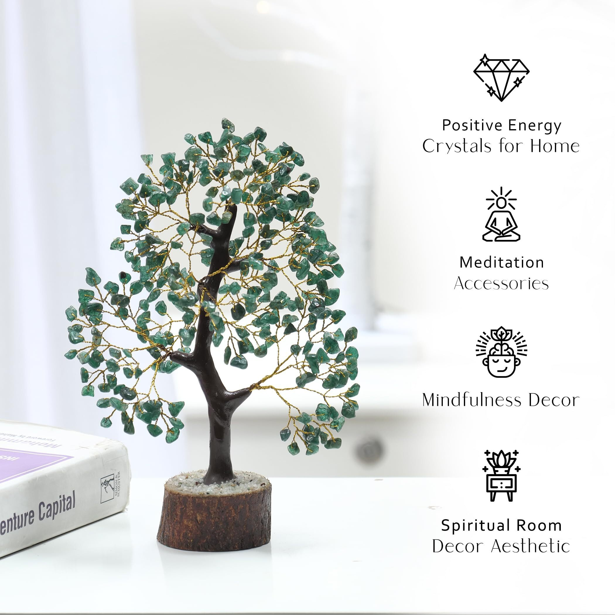 Green Aventurine Crystal  Crystal Tree Feng Shui  Spiritual Crystals  Home Decor Clearance  Meditation Stones And Crystals  Crystal Gifts  Green Office Decor  Office Decor Women  Tree Of Life Gifts