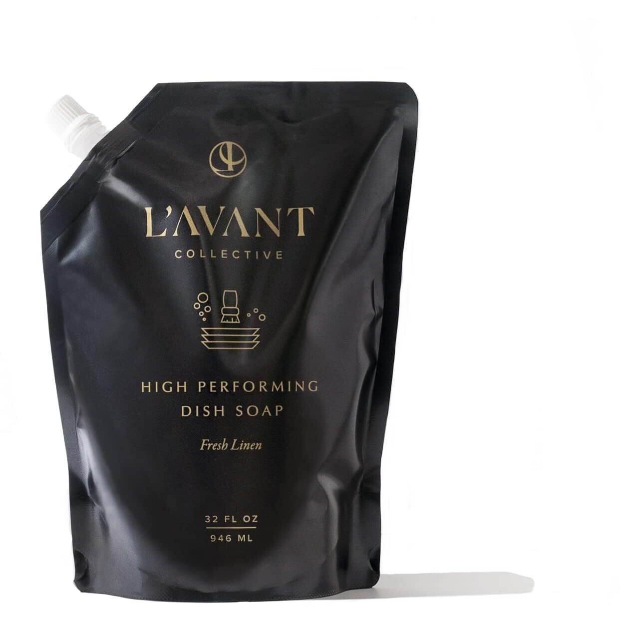 L'Avant Collective High Performing Dish Soap Refill | Plant-Based Ingredients & High Performing Formula | Fresh Linen Scent | 32 Fl Oz/946 Ml