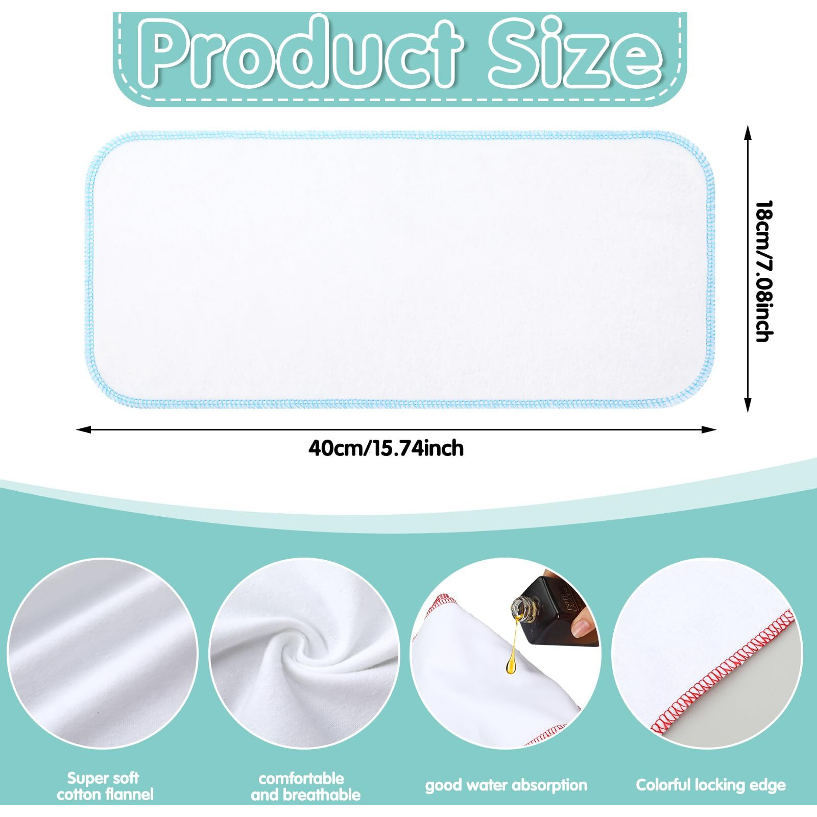 Newwiee 12 Pcs Castor Oil Pack Wrap Organic Cotton Flannel Reusable Washable Flannel Cloth Castor Oil Compress Pads For Entire Body Machine