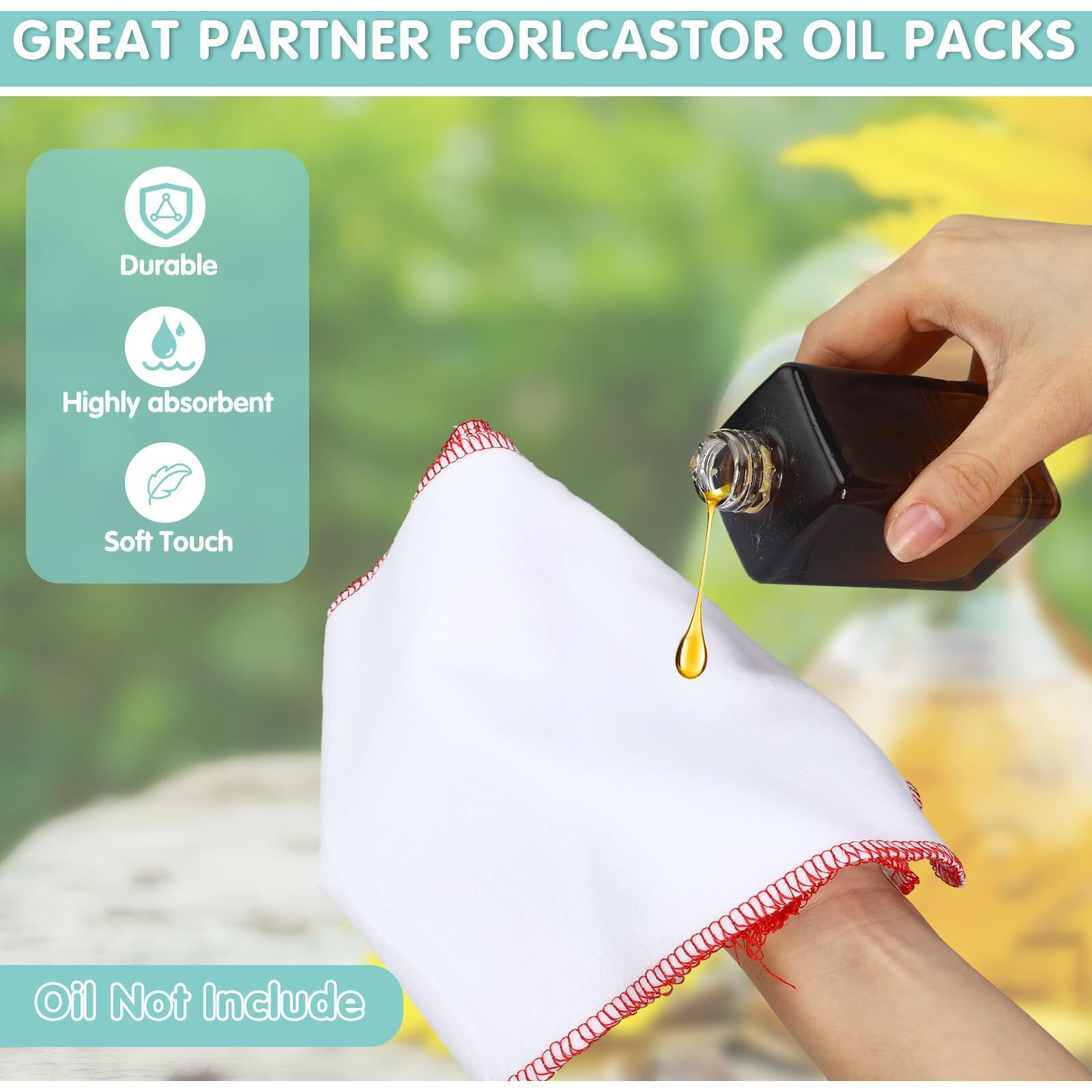 Newwiee 12 Pcs Castor Oil Pack Wrap Organic Cotton Flannel Reusable Washable Flannel Cloth Castor Oil Compress Pads For Entire Body Machine